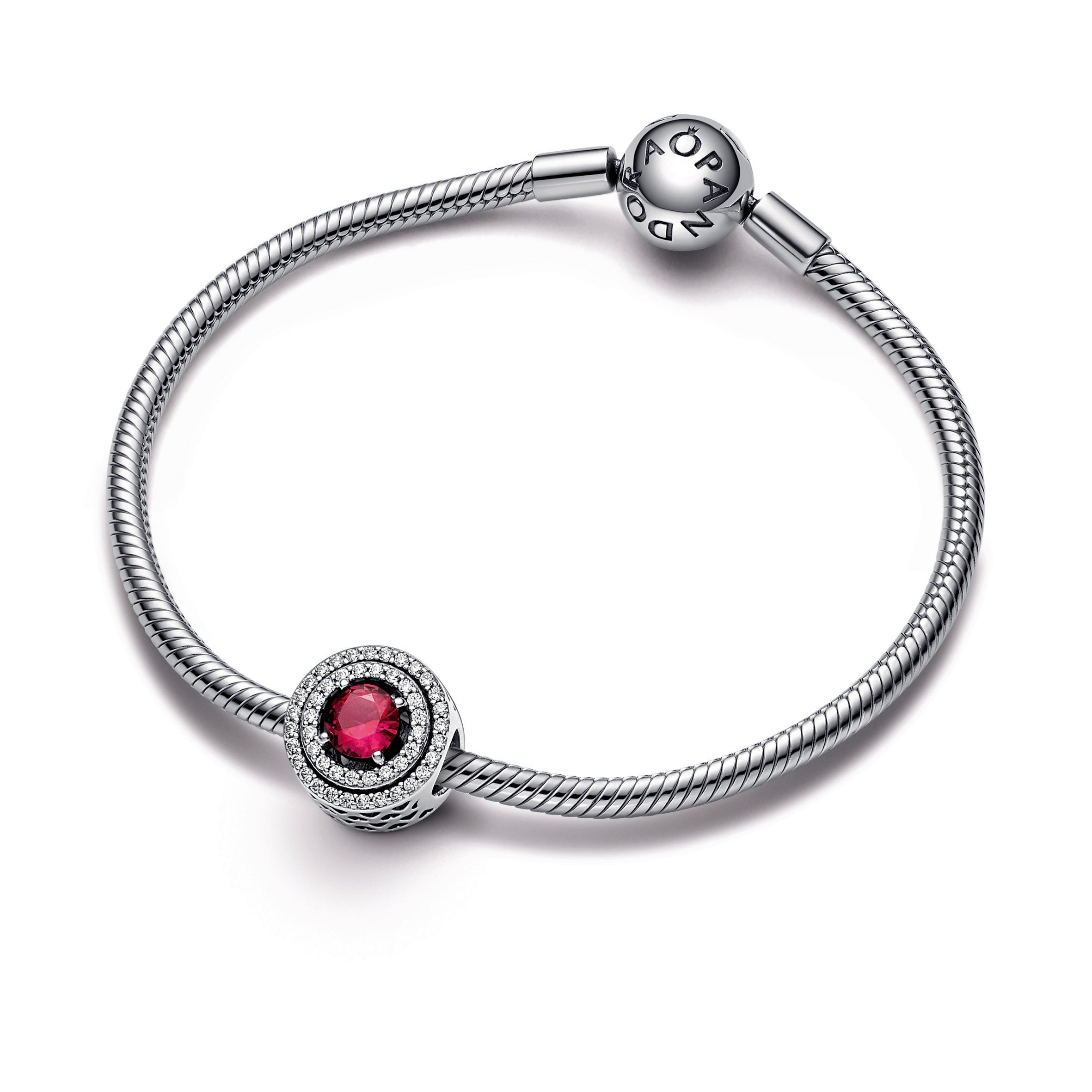 PANDORA Red Sparkling Levelled Round Charm Crystals Charms Bracelet Charm Jewelry Gift