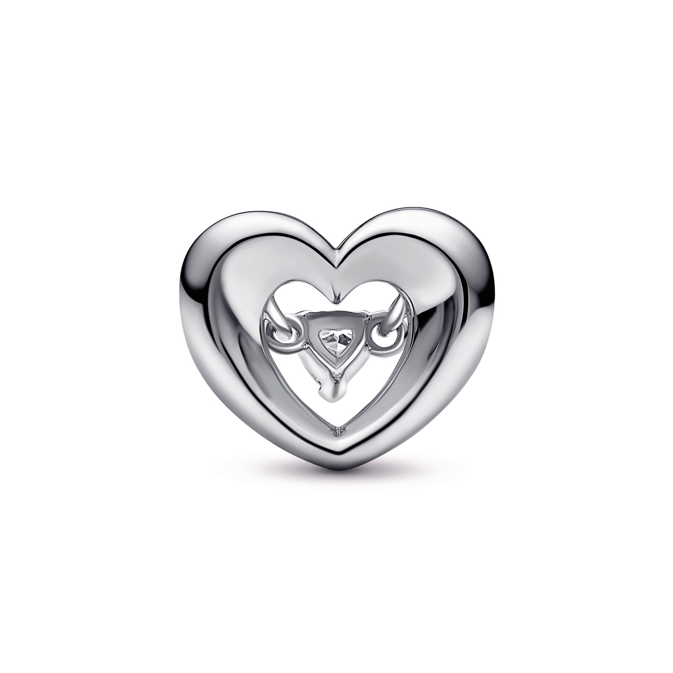 PANDORA Radiant Heart And Floating Stone Charm Cubic Zirconia Charms Bracelet Charm Jewelry Gift