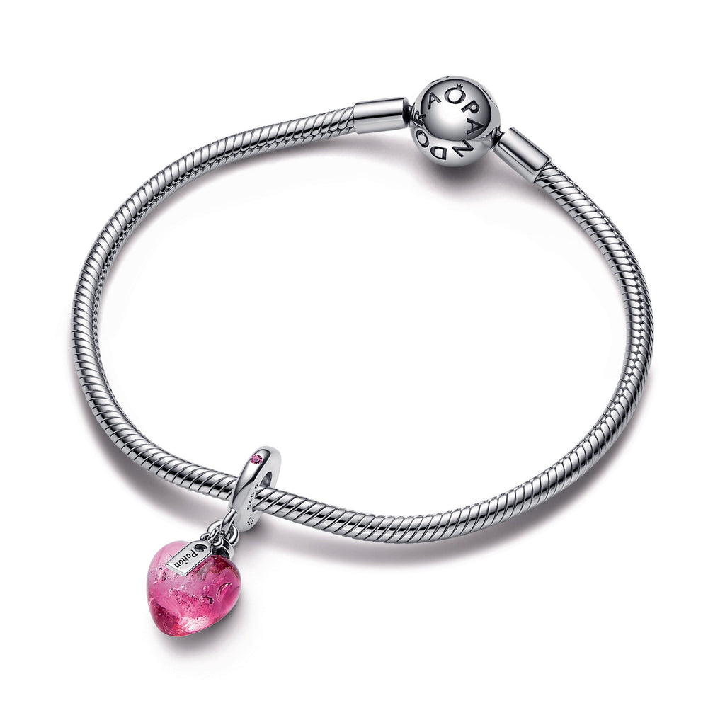 PANDORA Love Potion Murano Glass Heart Dangle Charm Crystals Charms Bracelet Charm Jewelry Gift