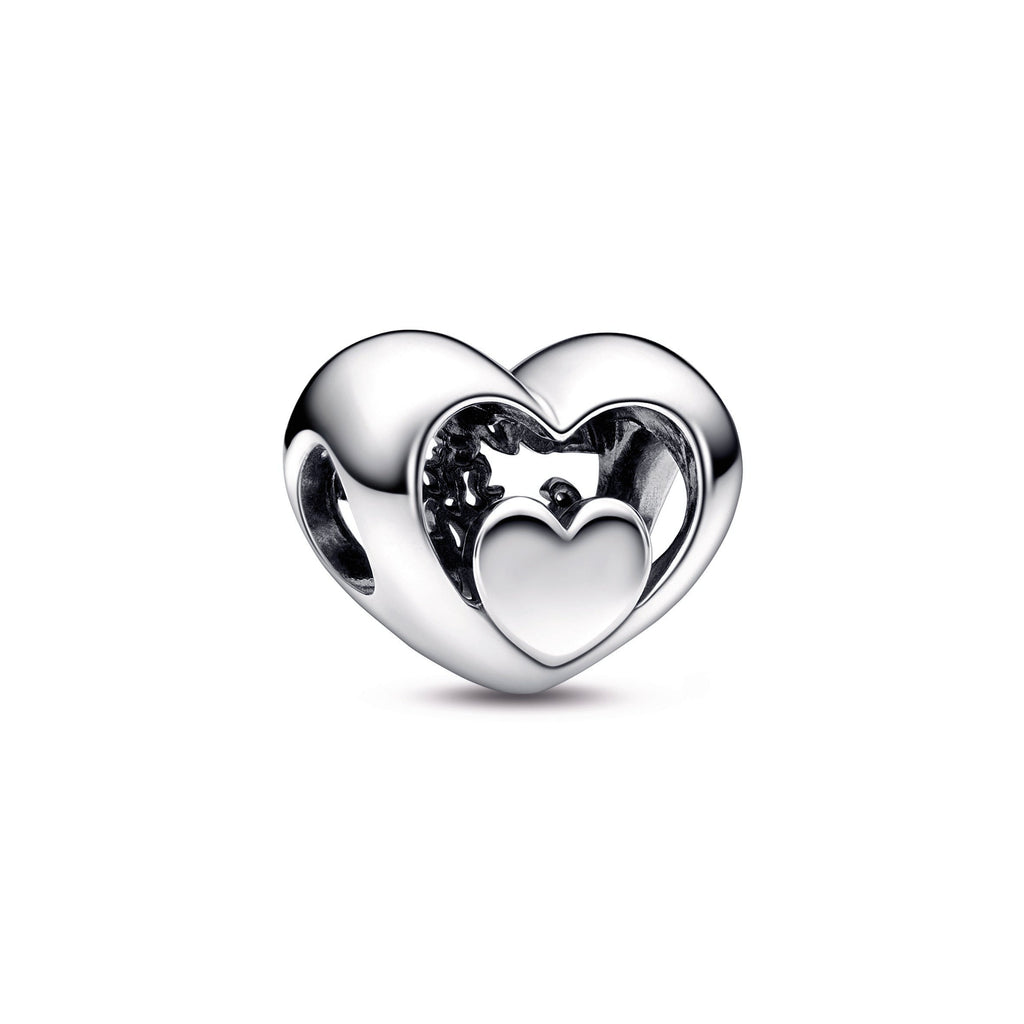 PANDORA Openwork Heart And Script Charm Sterling Silver Charms Bracelet Charm Jewelry Gift