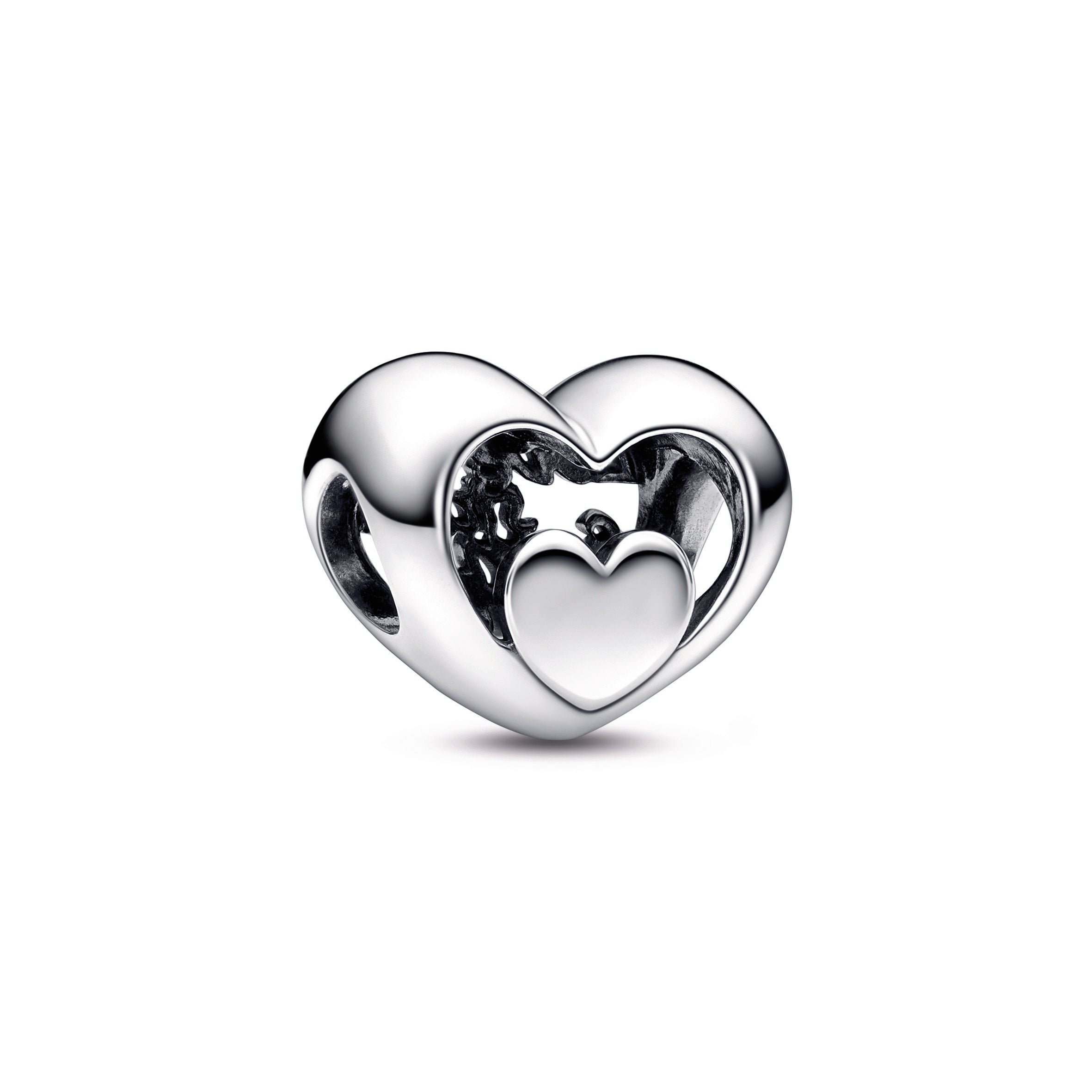 PANDORA Openwork Heart And Script Charm Sterling Silver Charms Bracelet Charm Jewelry Gift