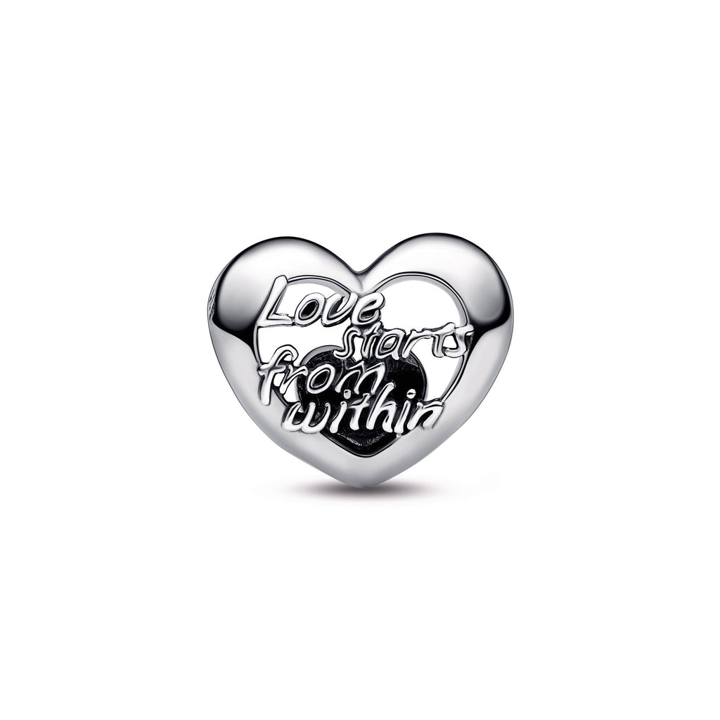 PANDORA Openwork Heart And Script Charm Sterling Silver Charms Bracelet Charm Jewelry Gift