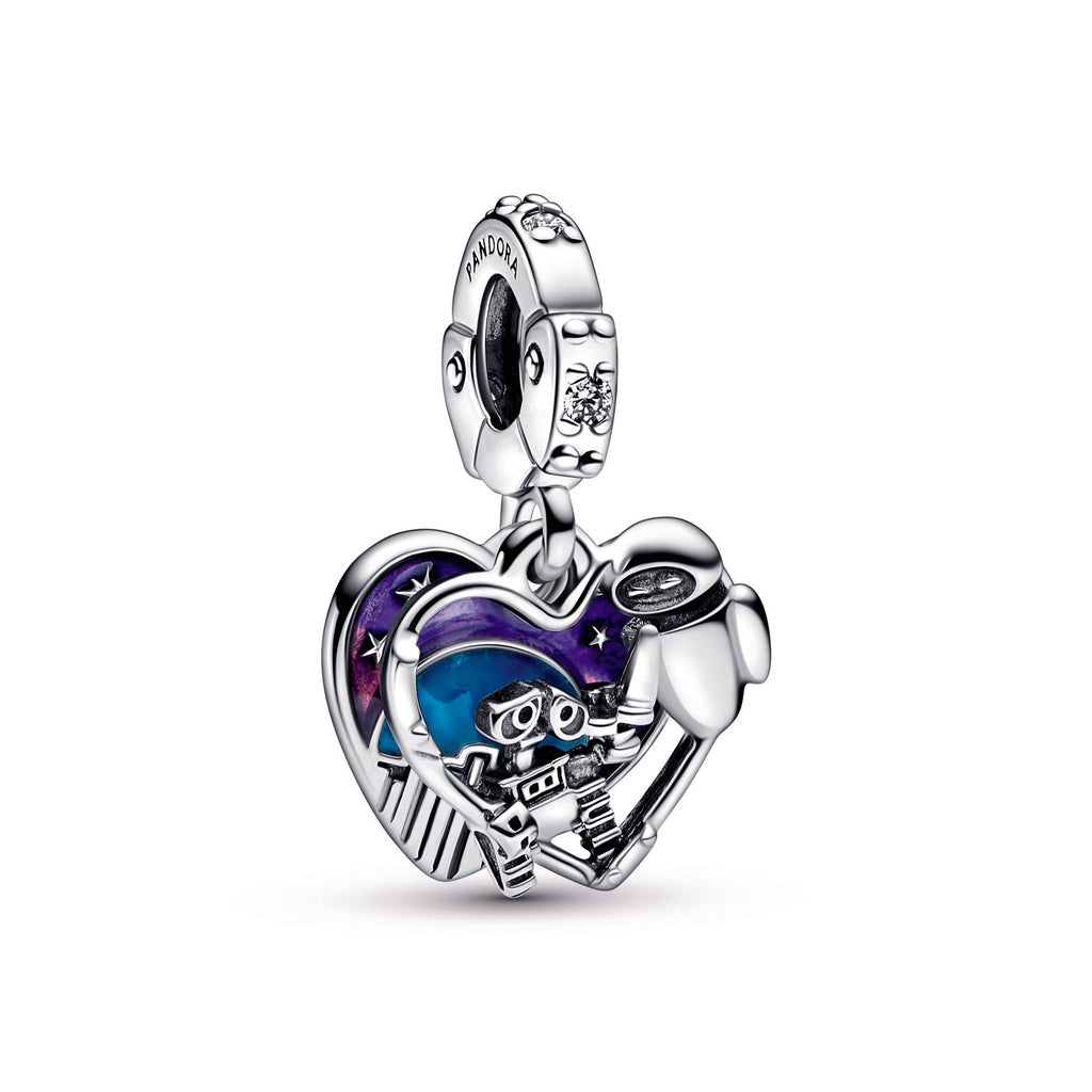 PANDORA Disney Pixar Wall-E And Eve Glow-in-the-dark Dangle Charm Enamel Charms Bracelet Charm Jewelry Gift