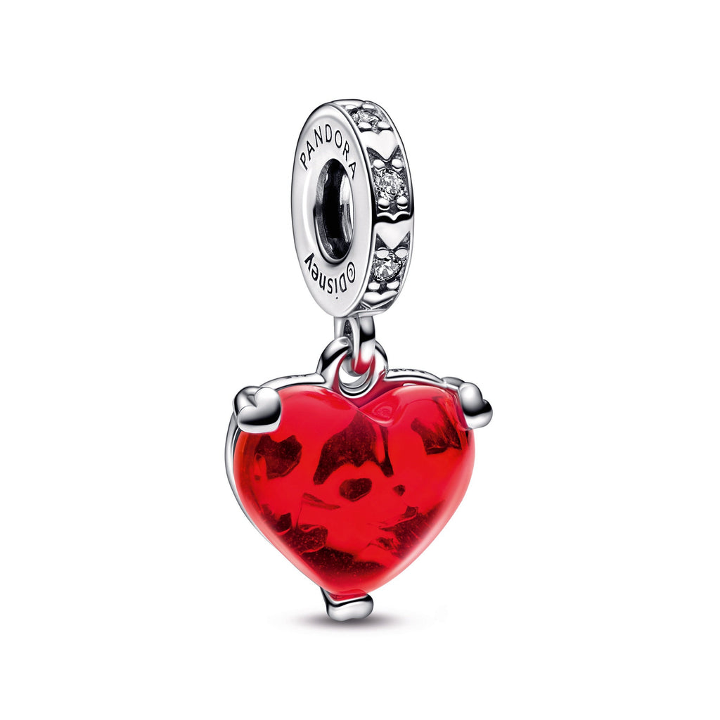 PANDORA Disney Mickey And Minnie Mouse Kiss Red Murano Glass Dangle Charm Charms Bracelet Charm Jewelry Gift