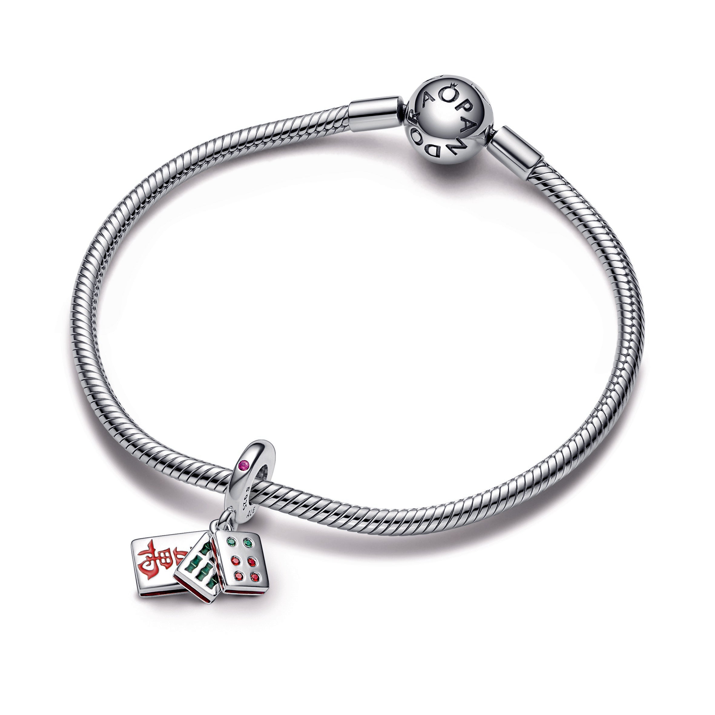 PANDORA Mahjong Triple Dangle Charm Crystals Charms Bracelet Charm Jewelry Gift