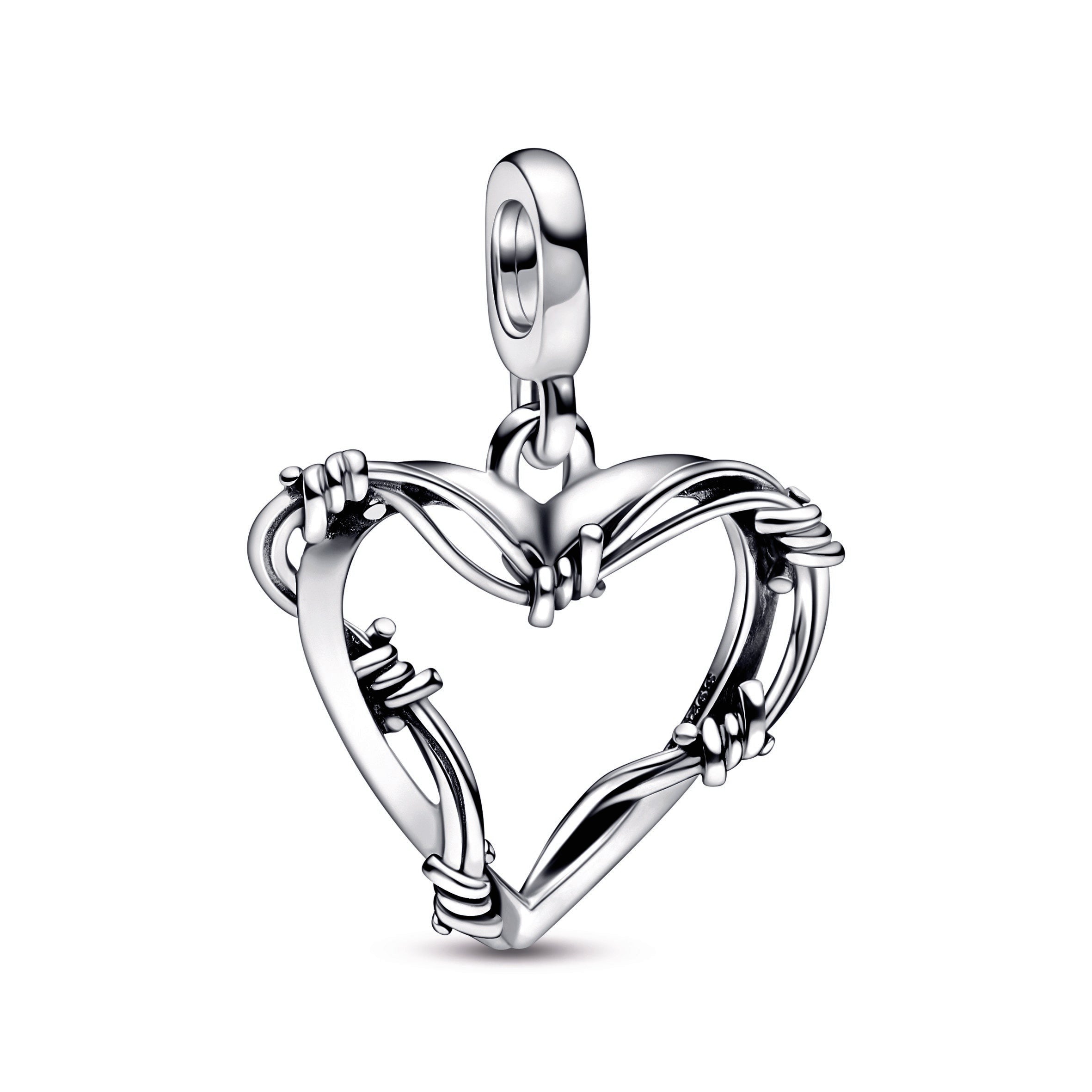 PANDORA ME Wire Heart Medallion Sterling Silver Charms Bracelet Charm Jewelry Gift