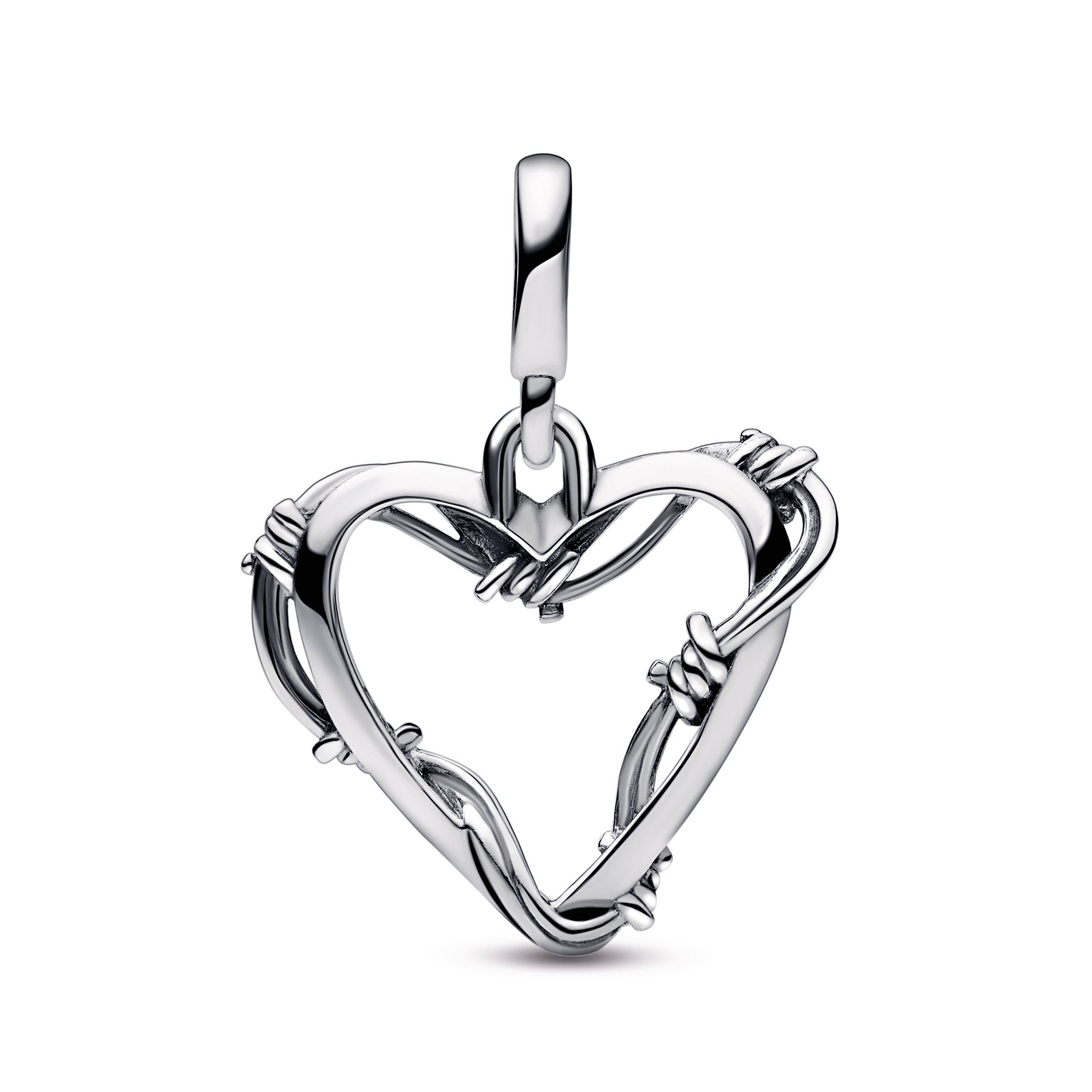 PANDORA ME Wire Heart Medallion Sterling Silver Charms Bracelet Charm Jewelry Gift