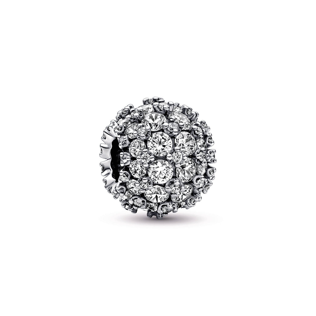 PANDORA Sparkling Pavé Round Charm Cubic Zirconia Silver Charms Bracelet Charm Jewelry Gift