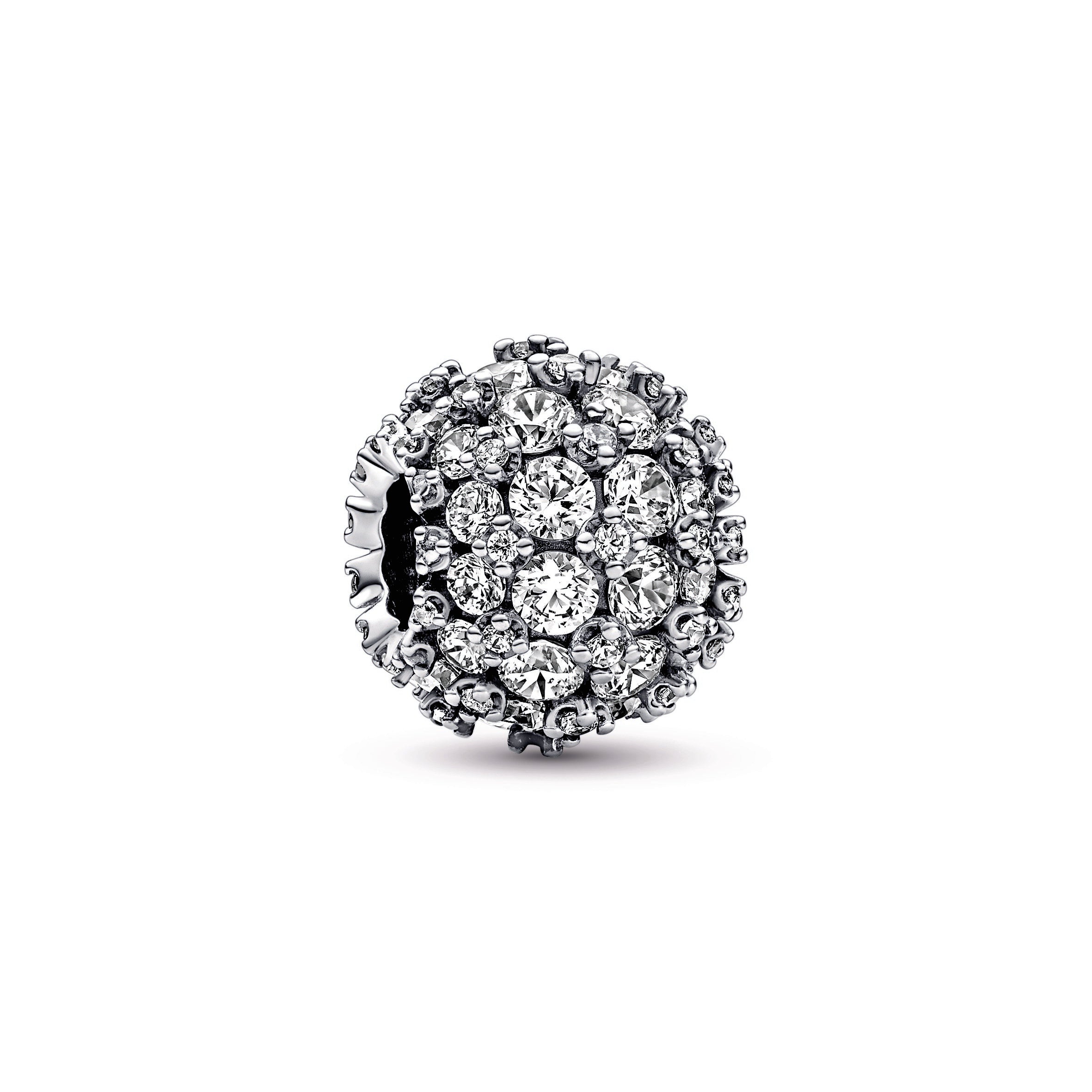 PANDORA Sparkling Pavé Round Charm Cubic Zirconia Silver Charms Bracelet Charm Jewelry Gift