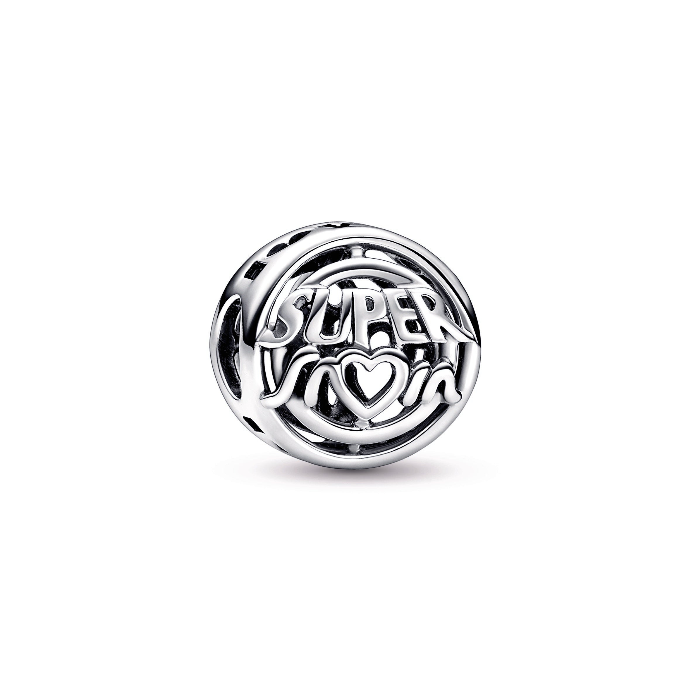 PANDORA Mum Hero Openwork Charm Sterling Silver Mothers Day Charms Bracelet Charm Jewelry Gift