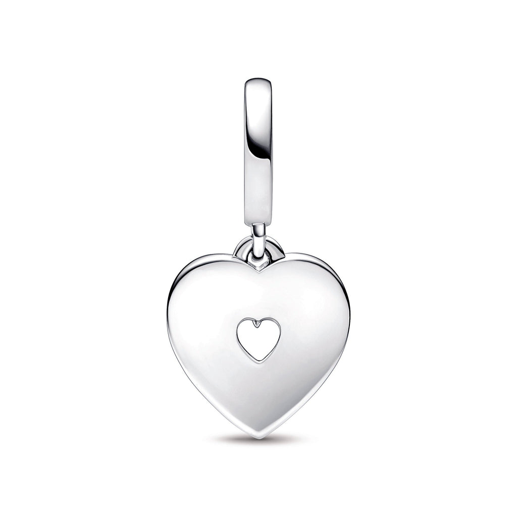 PANDORA Pearlescent White Heart Double Dangle Charm Silver Mothers Day Charms Bracelet Charm Jewelry Gift