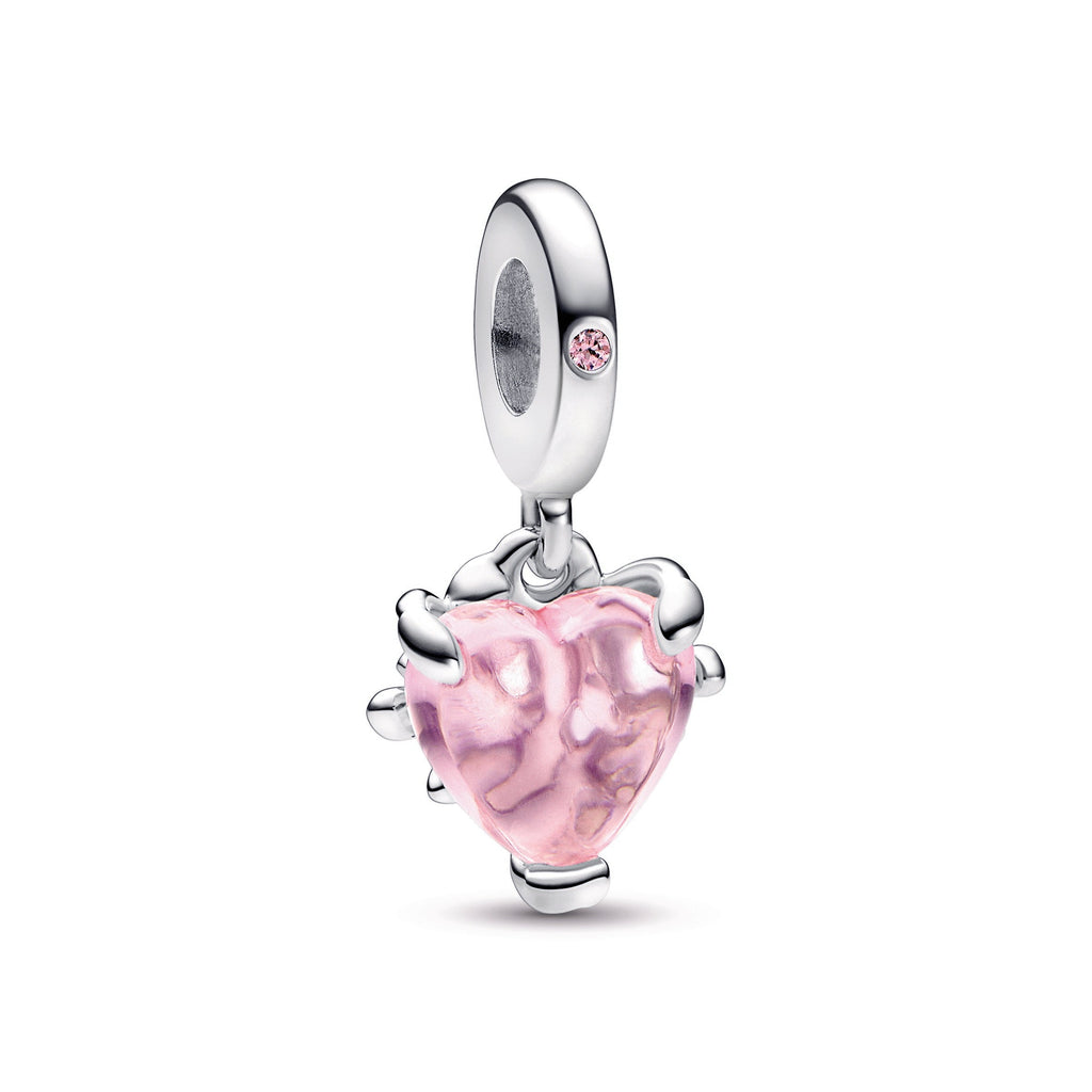 PANDORA Pink Family Tree And Heart Dangle Charm Cubic Zirconia Charms Bracelet Charm Jewelry Gift
