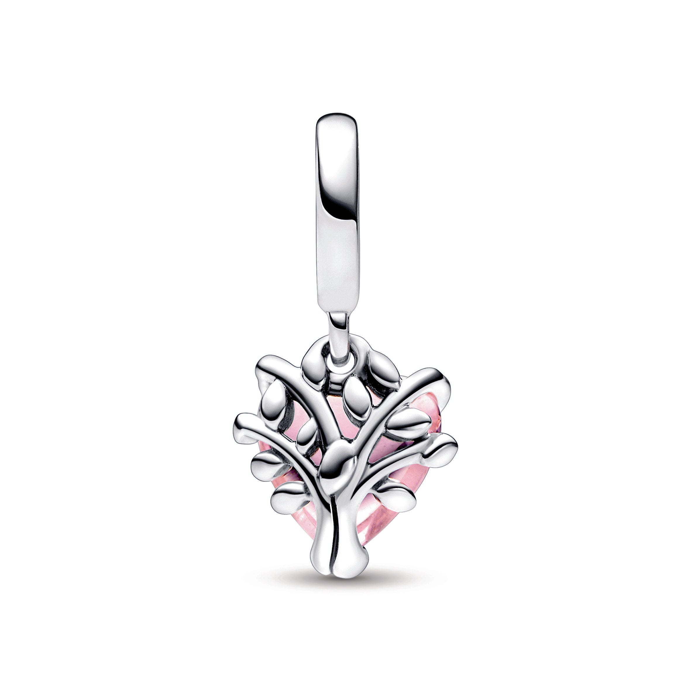 PANDORA Pink Family Tree And Heart Dangle Charm Cubic Zirconia Charms Bracelet Charm Jewelry Gift