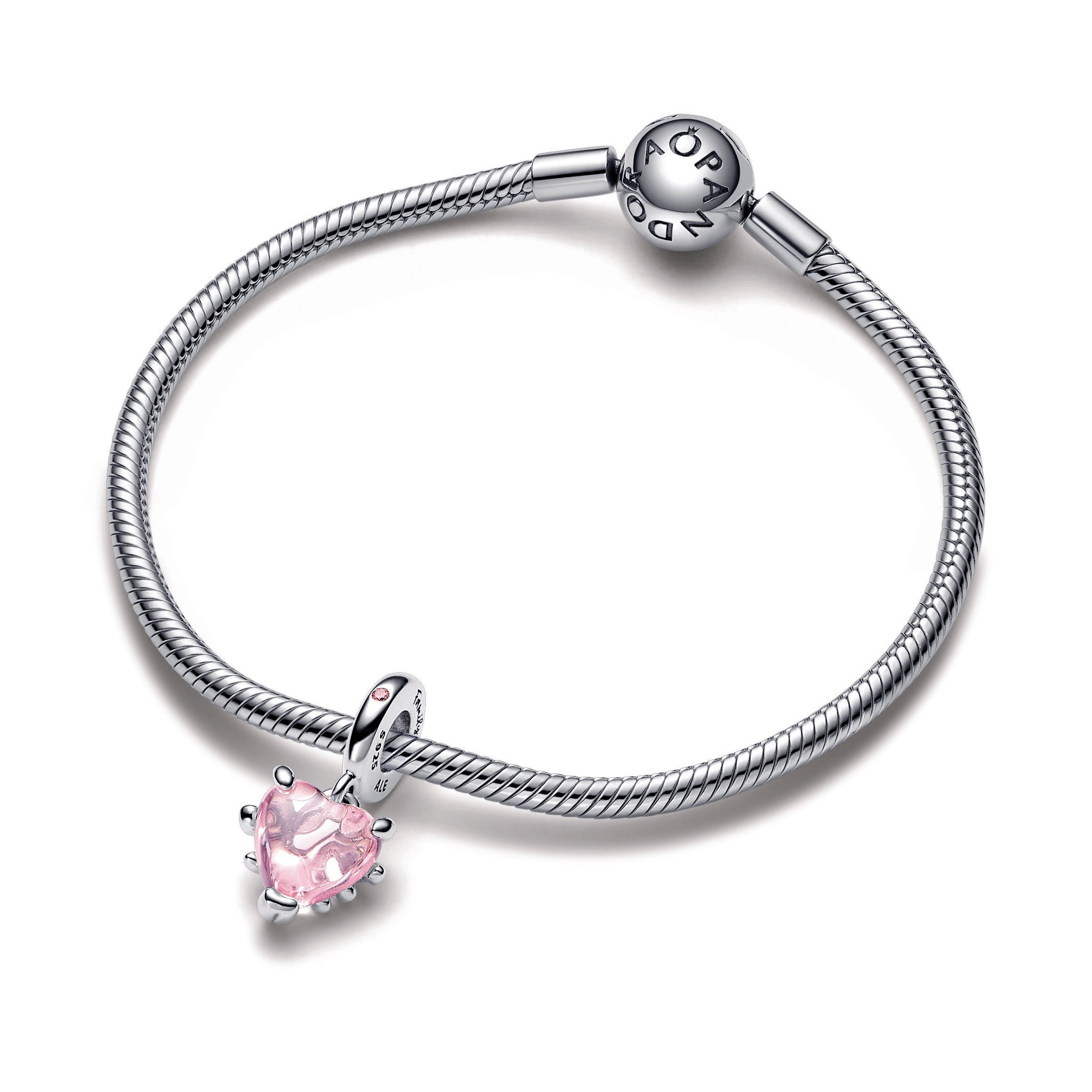 PANDORA Pink Family Tree And Heart Dangle Charm Cubic Zirconia Charms Bracelet Charm Jewelry Gift