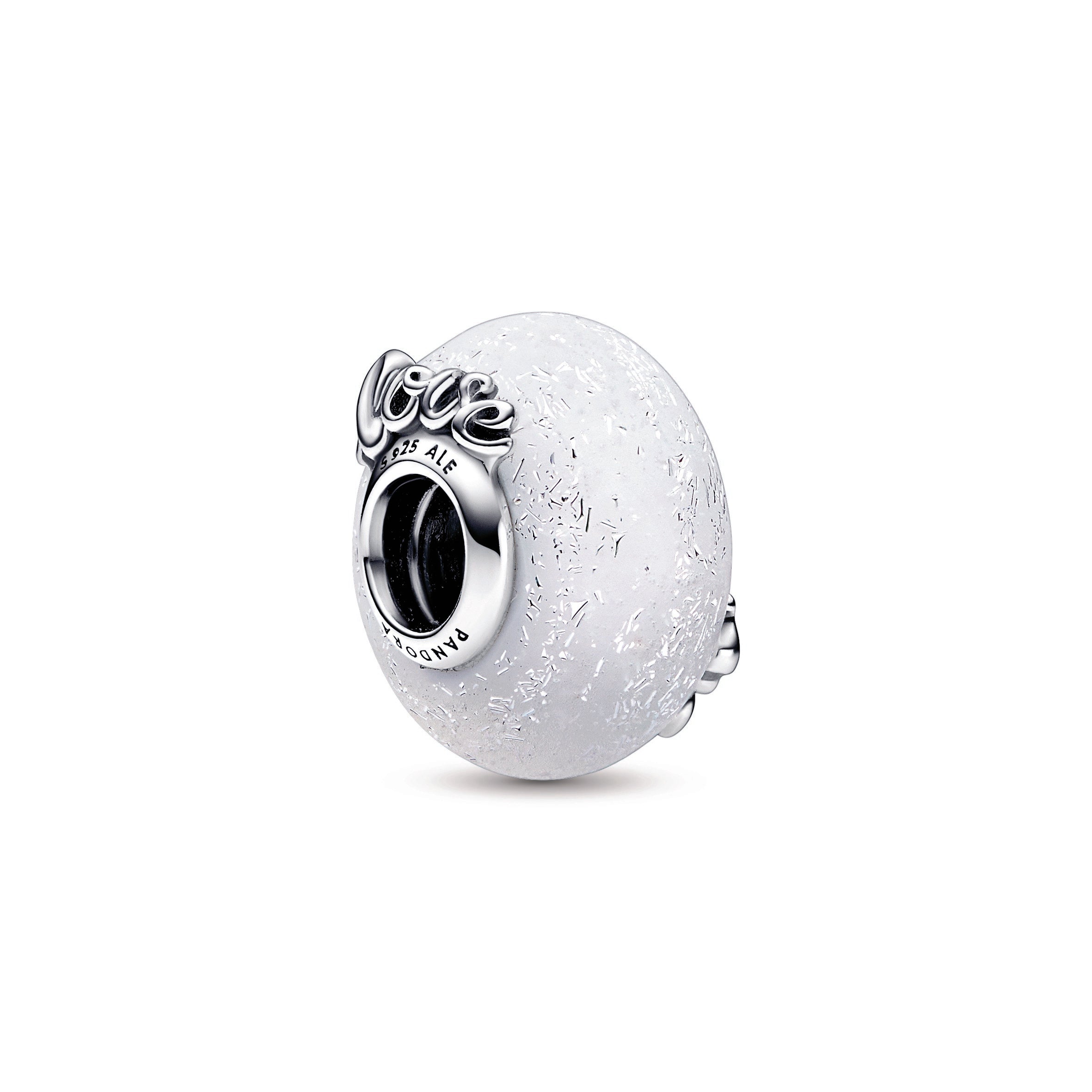 PANDORA Glittery White Murano Glass Mum And Love Charm Mothers Day Charms Bracelet Charm Jewelry Gift