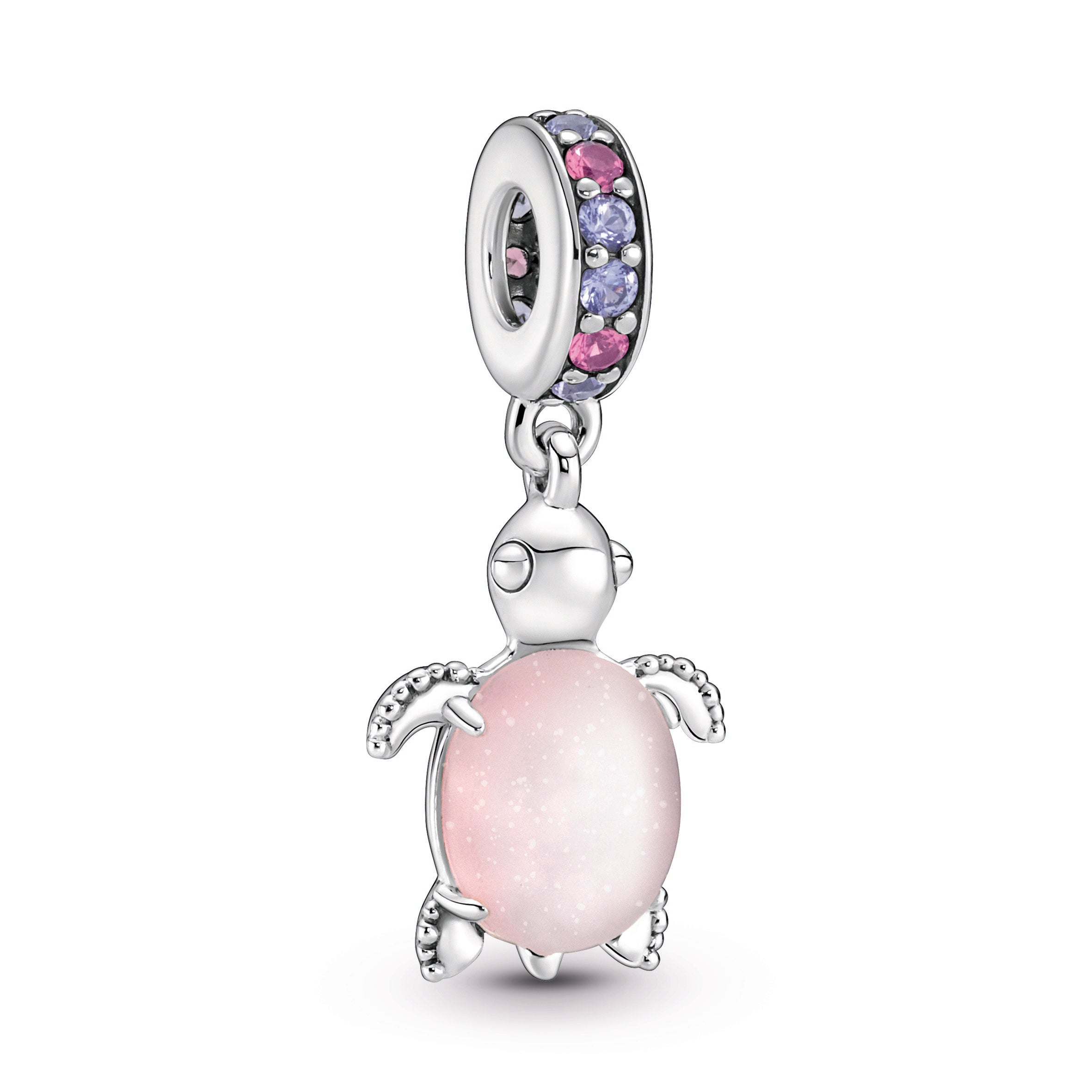 PANDORA Murano Glass Pink Sea Turtle Dangle Charm Crystals Charms Bracelet Charm Jewelry Gift