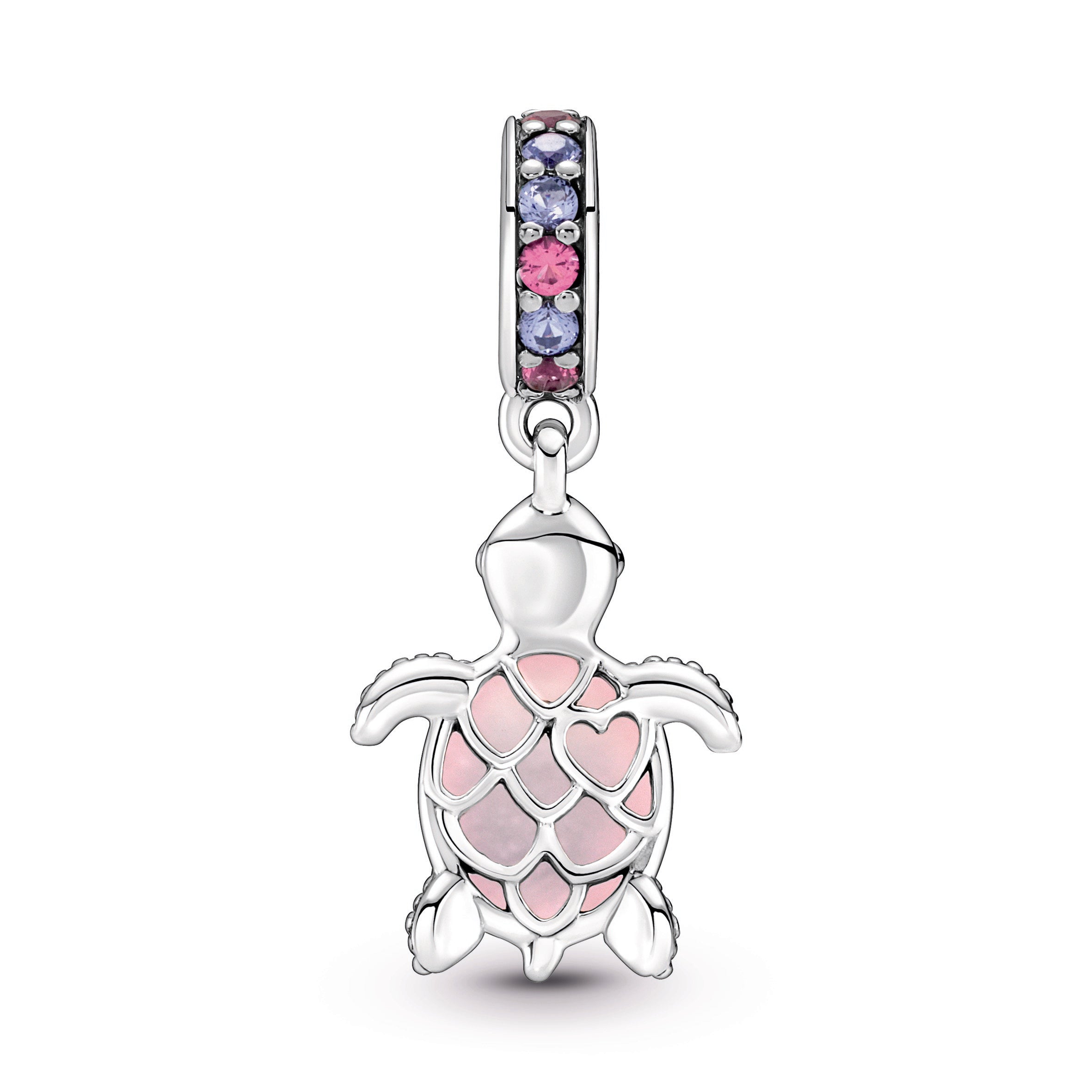 PANDORA Murano Glass Pink Sea Turtle Dangle Charm Crystals Charms Bracelet Charm Jewelry Gift