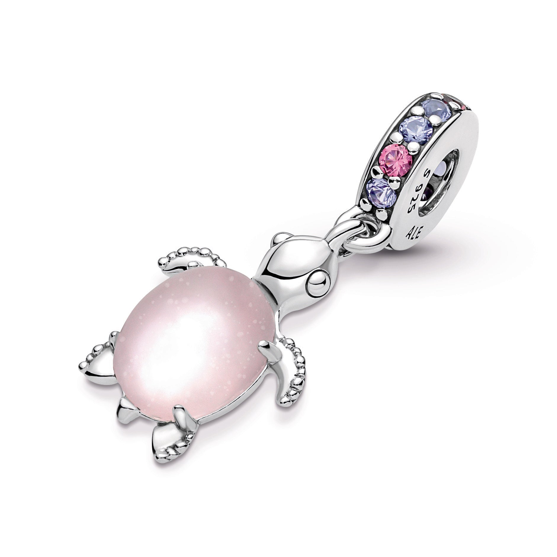 PANDORA Murano Glass Pink Sea Turtle Dangle Charm Crystals Charms Bracelet Charm Jewelry Gift