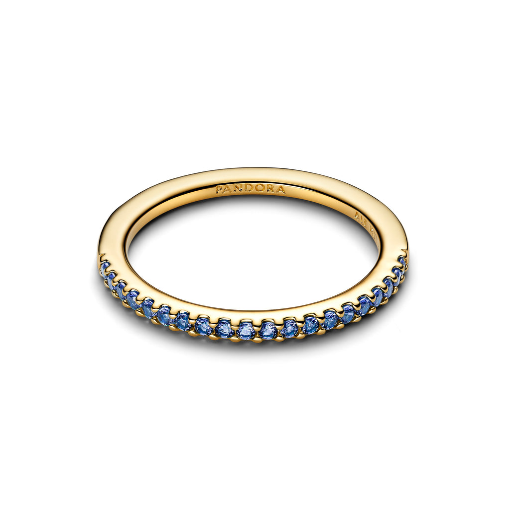 PANDORA Sparkling Blue Half-Eternity Band Ring Rings Statement Ring Jewelry Gift