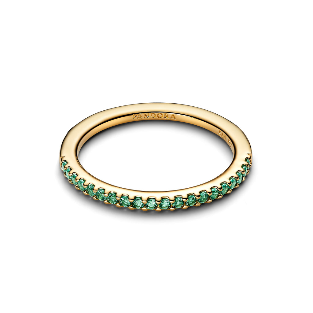 PANDORA Sparkling Green Half-Eternity Band Ring Rings Statement Ring Jewelry Gift