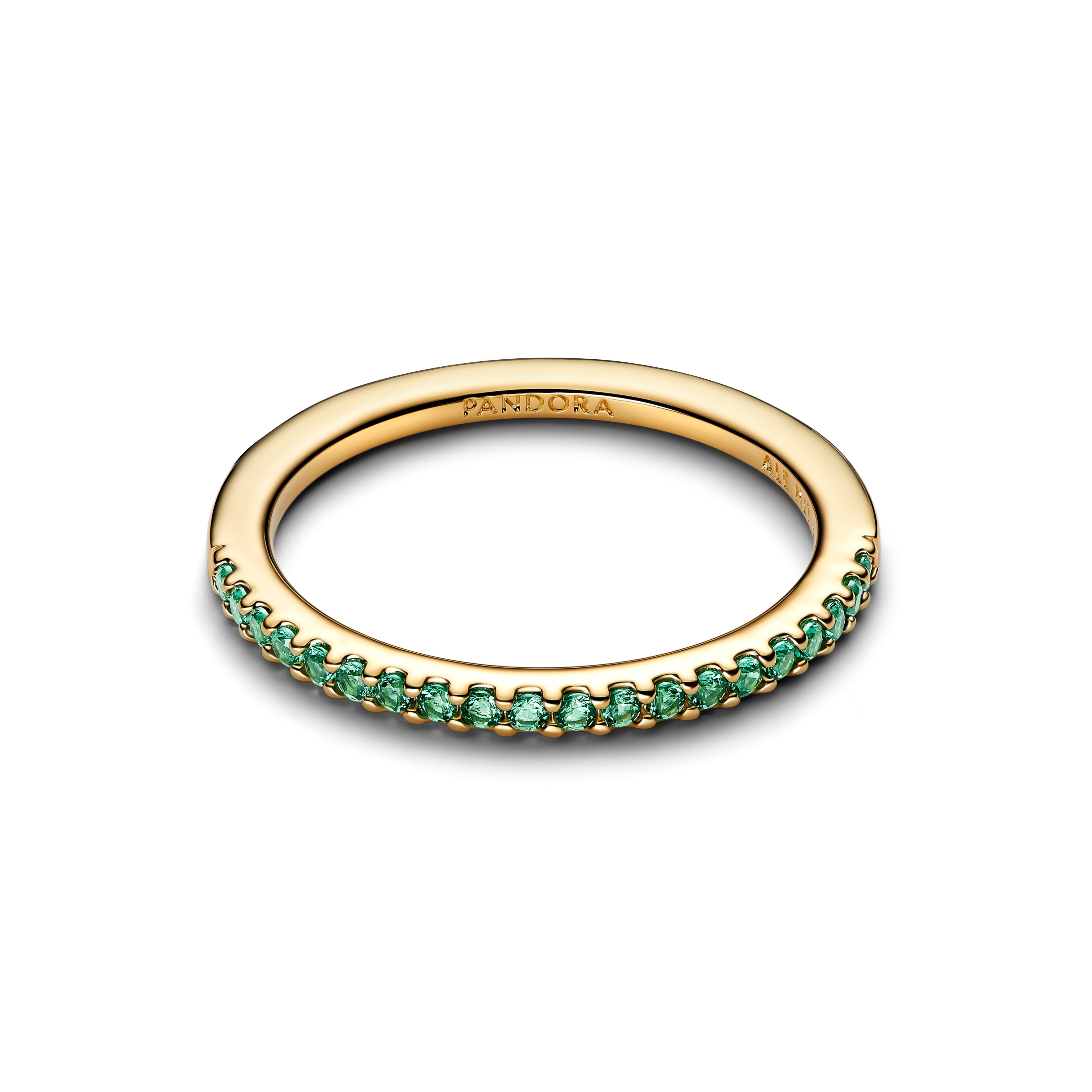 PANDORA Sparkling Green Half-Eternity Band Ring Rings Statement Ring Jewelry Gift
