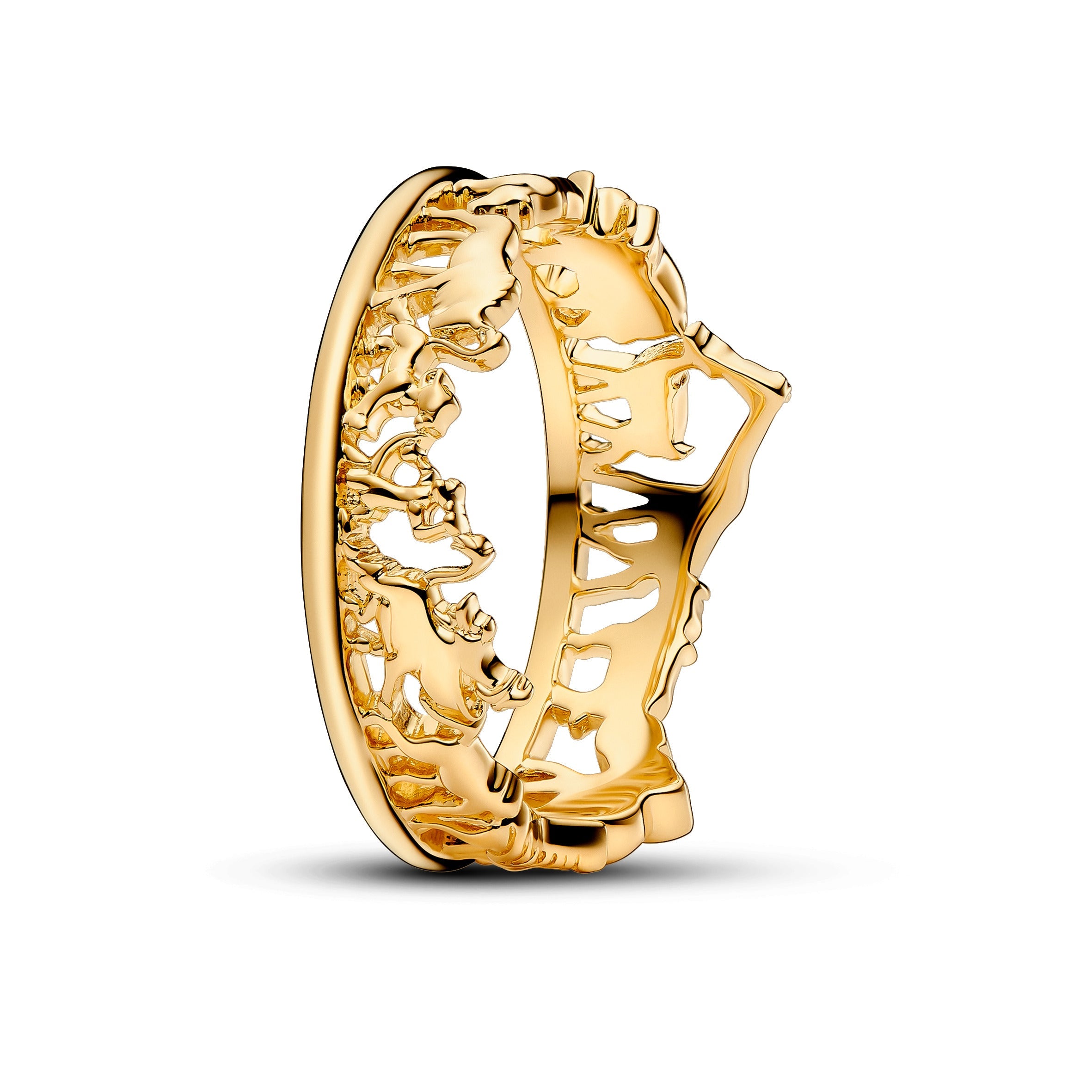 PANDORA Disney The Lion King Ring 14K Gold Plated Unique Metal Blend Rings Statement Ring Jewelry Gift