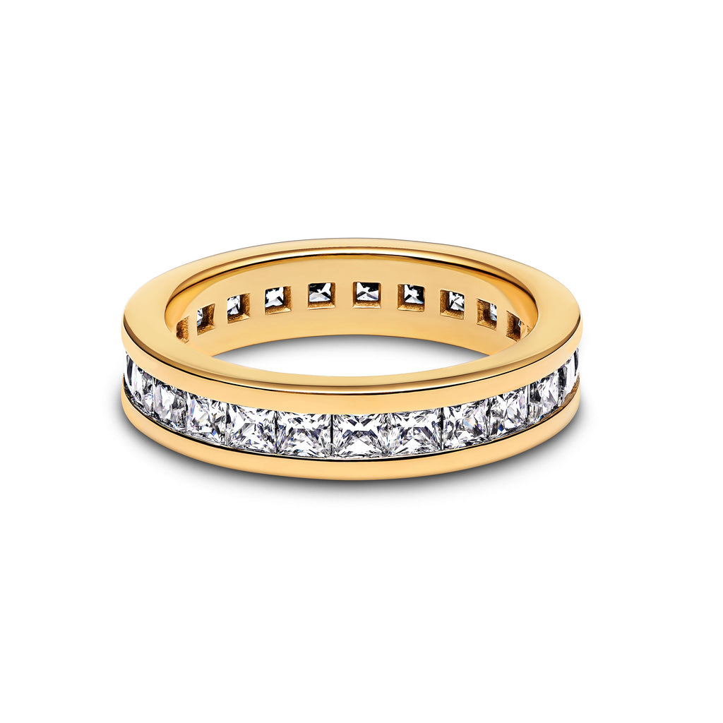 PANDORA Eternity Channel Ring 14K Gold Plated Unique Metal Blend Weddings Rings Statement Ring Jewelry Gift