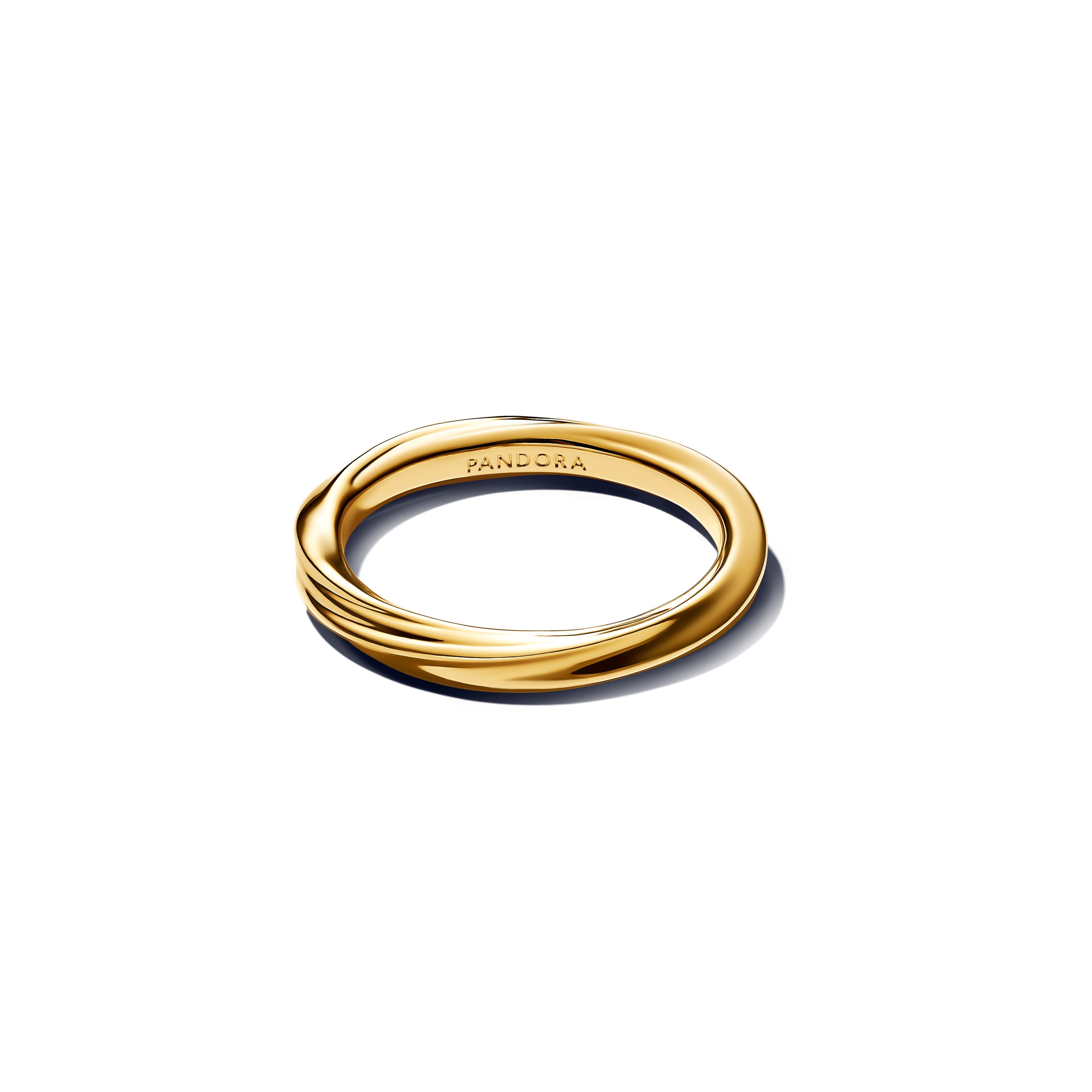 PANDORA Twisted Ring 14K Gold Plated Unique Metal Blend Summer Rings Statement Ring Jewelry Gift