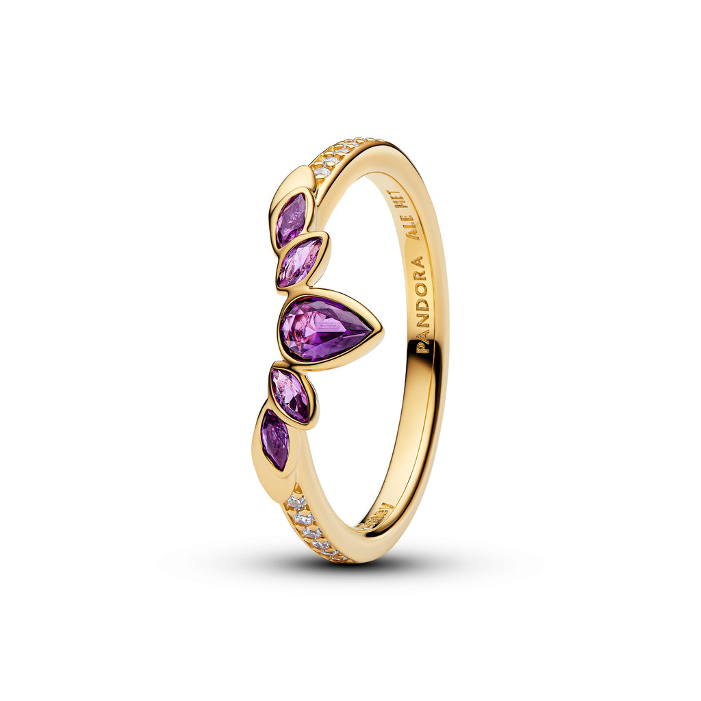 PANDORA Disney Frozen Queen Anna Tiara Ring 14K Gold Plated Unique Metal Blend Disney Princess Rings Statement Ring Jewelry Gift