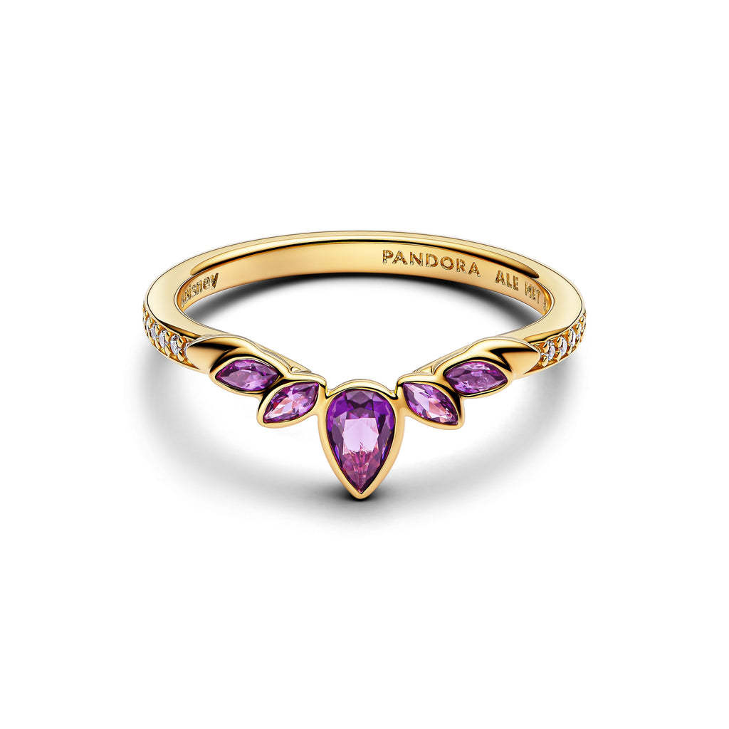 PANDORA Disney Frozen Queen Anna Tiara Ring 14K Gold Plated Unique Metal Blend Disney Princess Rings Statement Ring Jewelry Gift