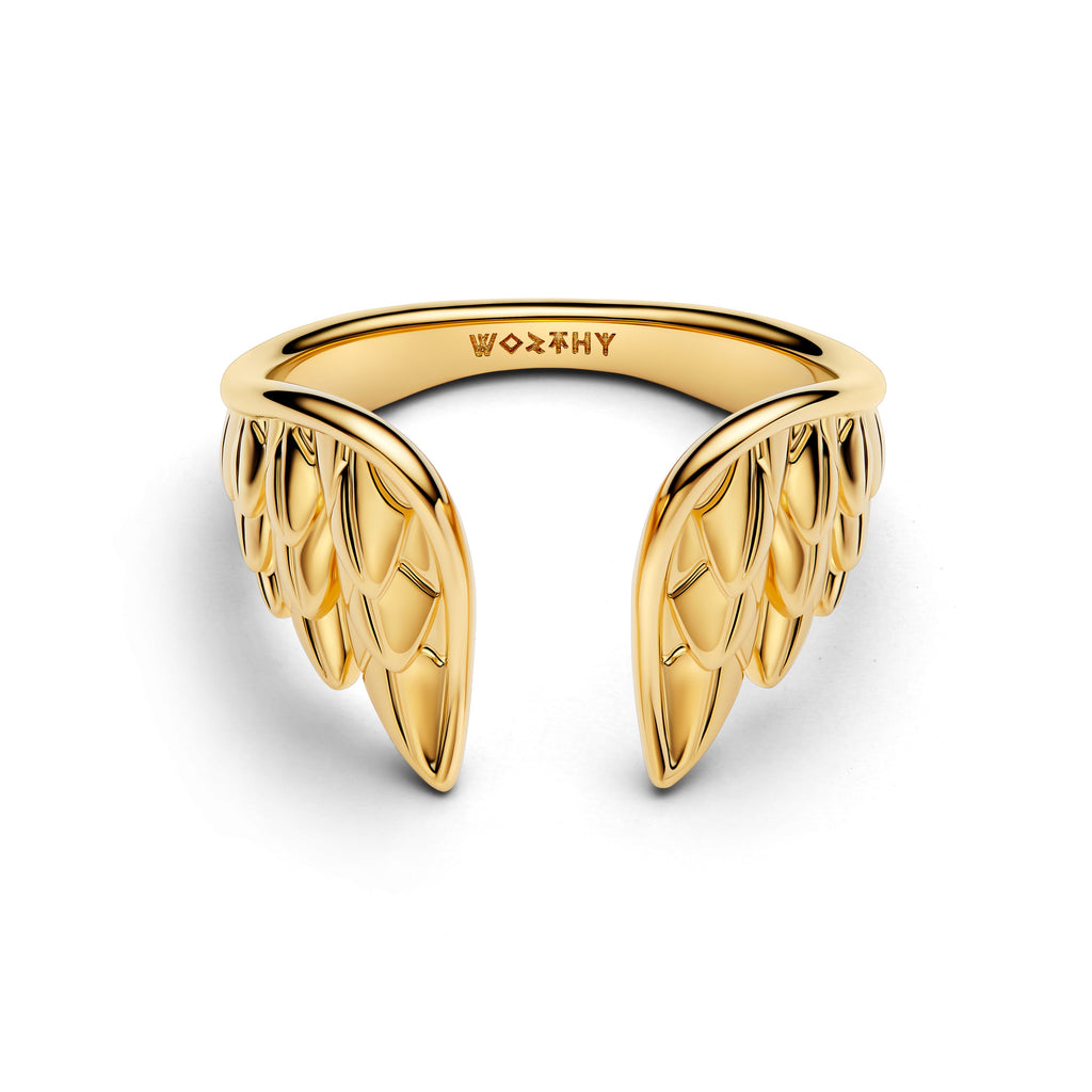 PANDORA Marvel Thor Wings Open Ring 14K Gold Plated Unique Metal Blend Marvel X PANDORA Rings Statement Ring Jewelry Gift