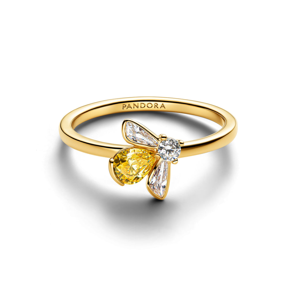 PANDORA Honey Bee Ring 14K Gold Plated Unique Metal Blend Rings Statement Ring Jewelry Gift