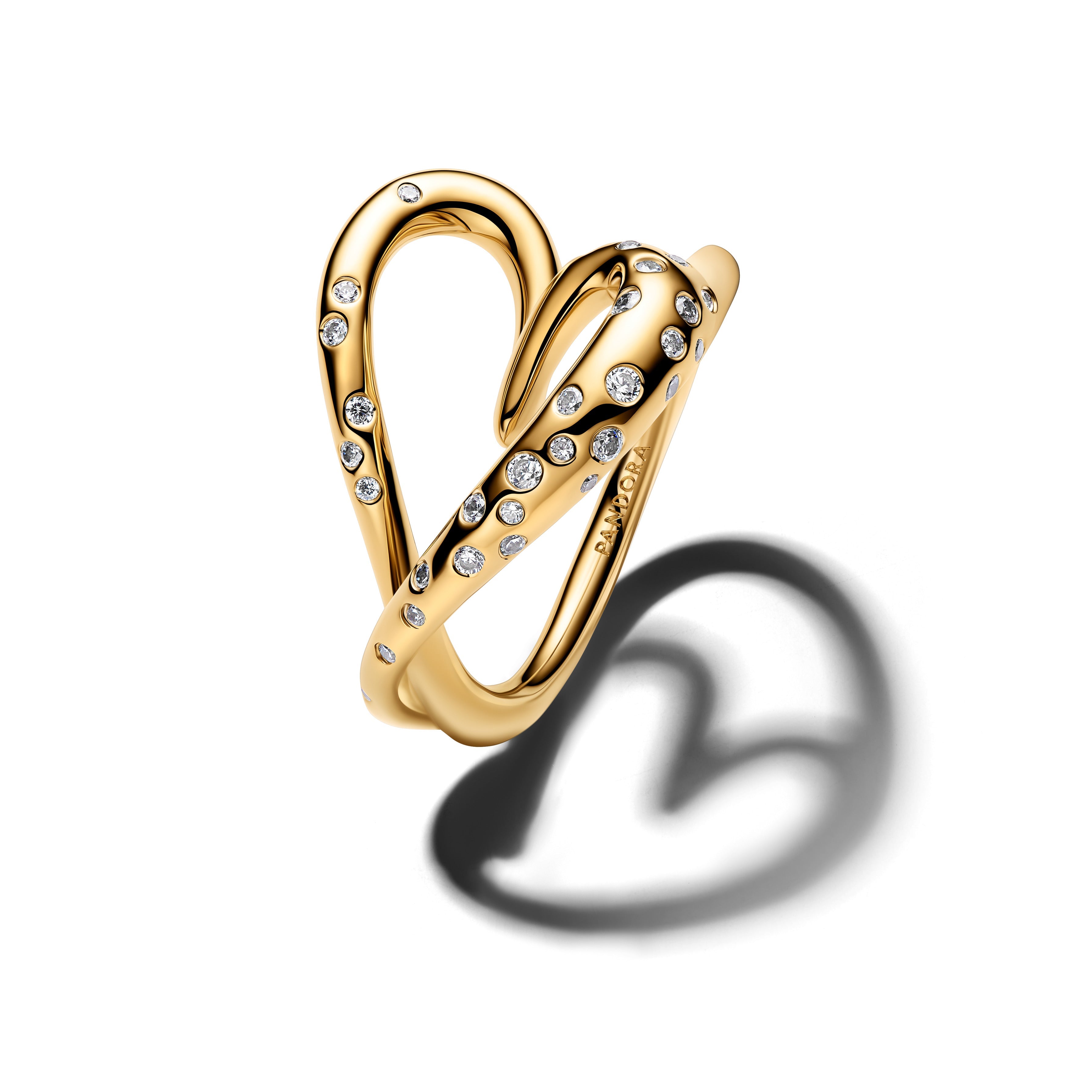 PANDORA Organically Shaped Stone-Set Heart Ring Rings Statement Ring Jewelry Gift