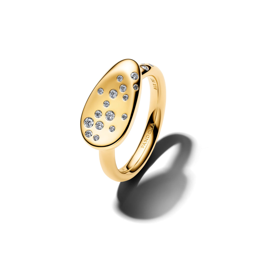 PANDORA Small Stone-Set Oval Signet Ring Rings Statement Ring Jewelry Gift