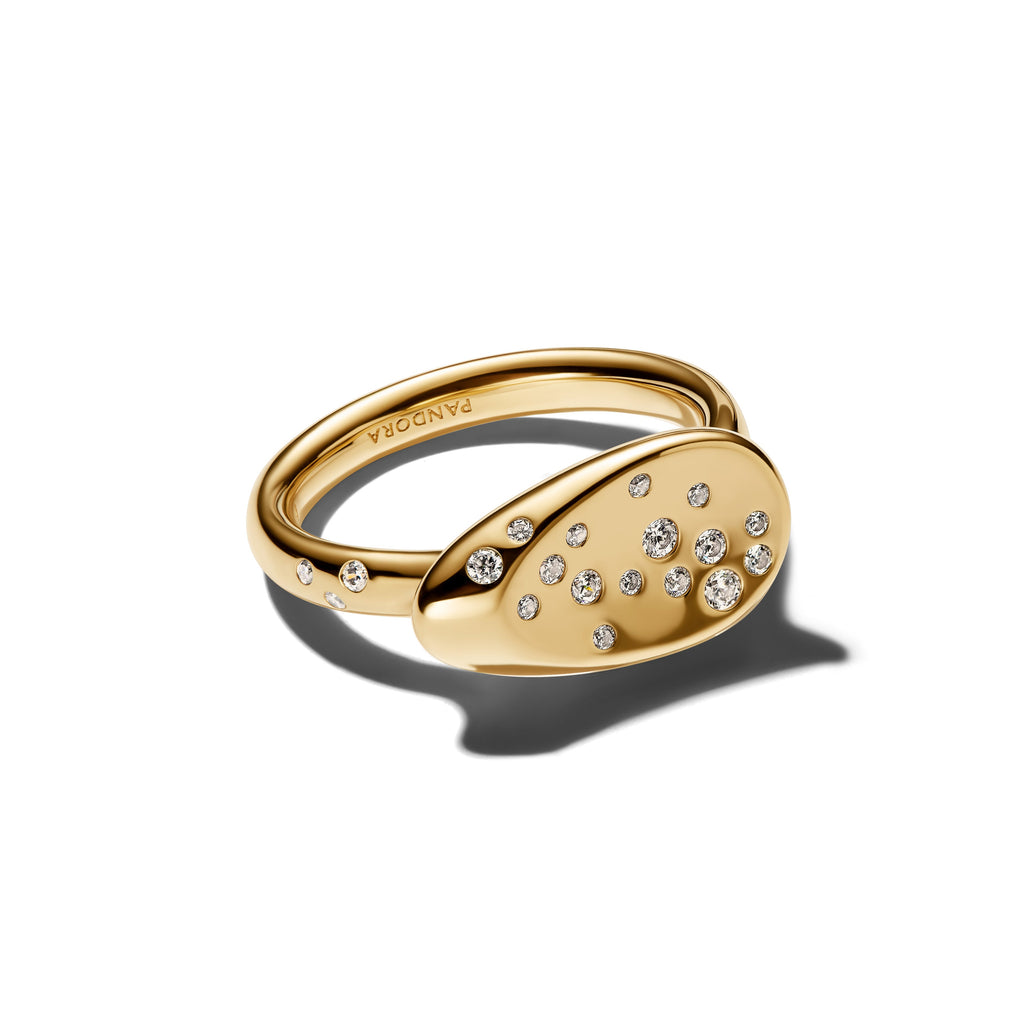 PANDORA Small Stone-Set Oval Signet Ring Rings Statement Ring Jewelry Gift