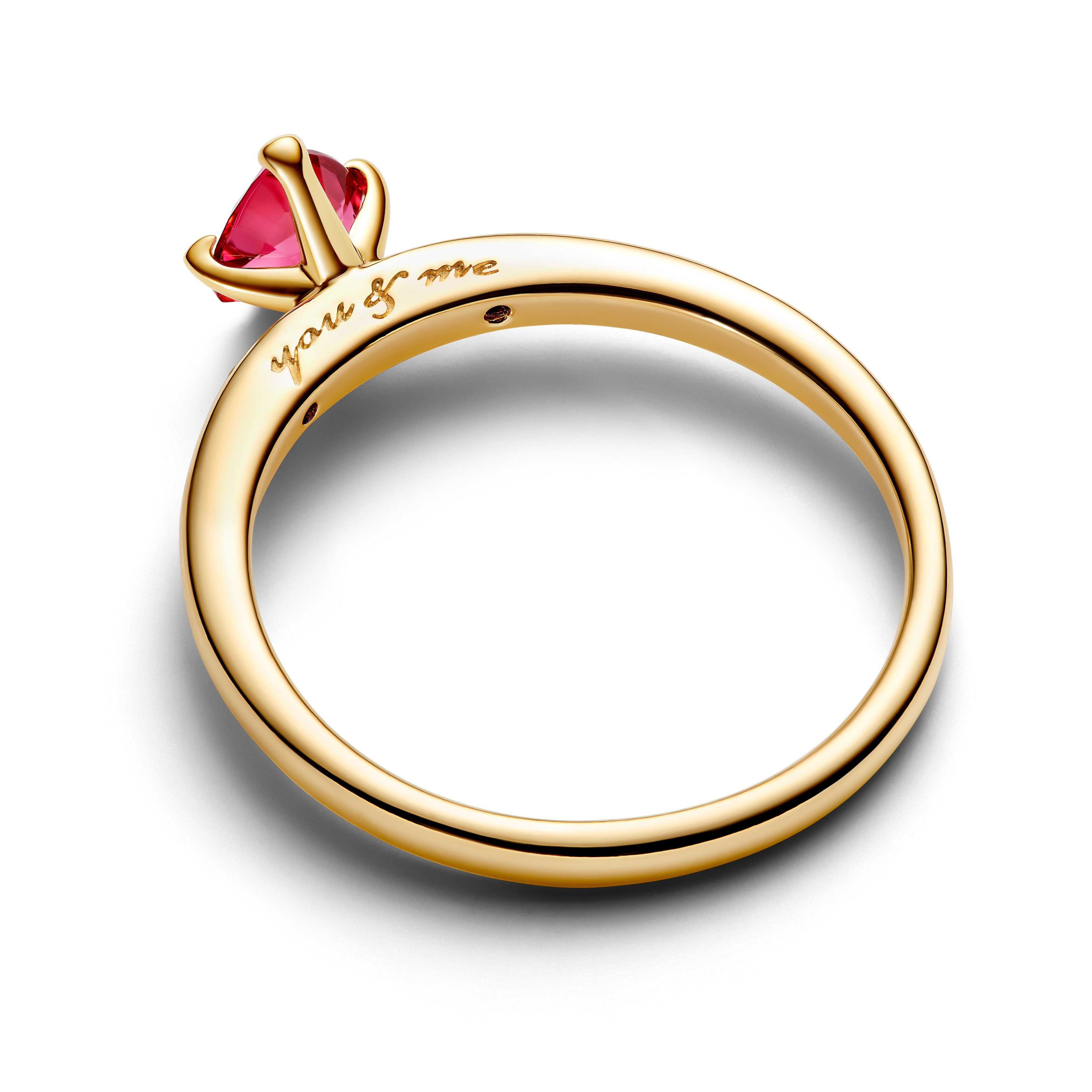 PANDORA Explosion Of Love Ring 14K Gold Plated Unique Metal Blend Red Heart Rings Statement Ring Jewelry Gift