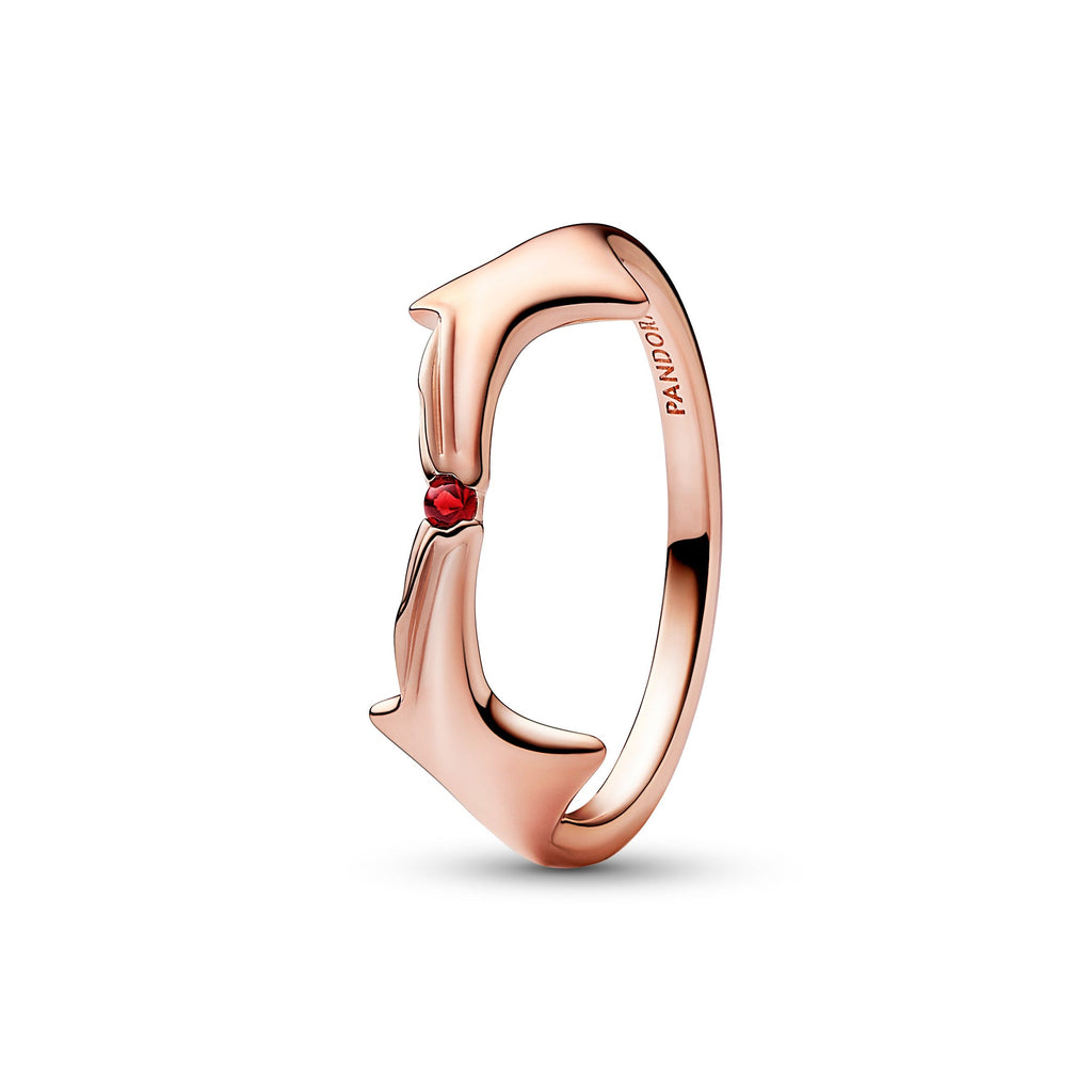 PANDORA Marvel Scarlet Witch Ring 14K Rose Gold Plated Unique Metal Blend Red Rings Statement Ring Jewelry Gift