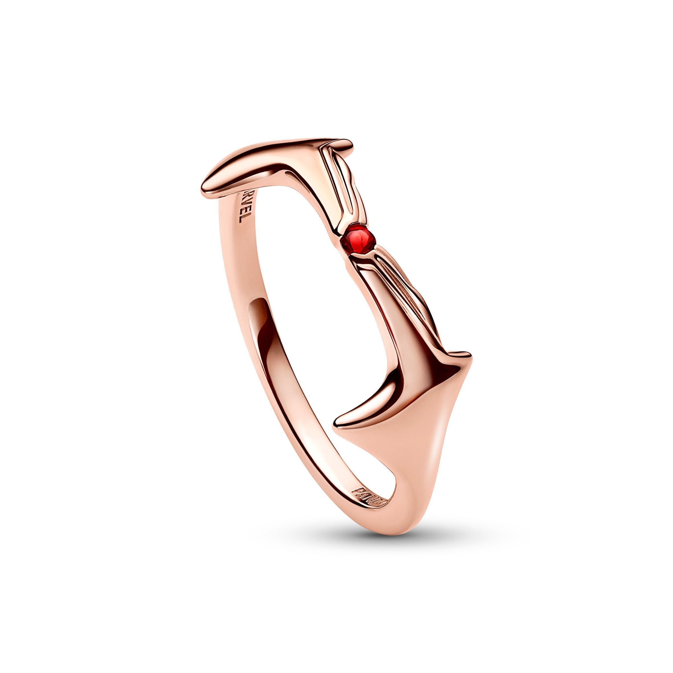PANDORA Marvel Scarlet Witch Ring 14K Rose Gold Plated Unique Metal Blend Red Rings Statement Ring Jewelry Gift