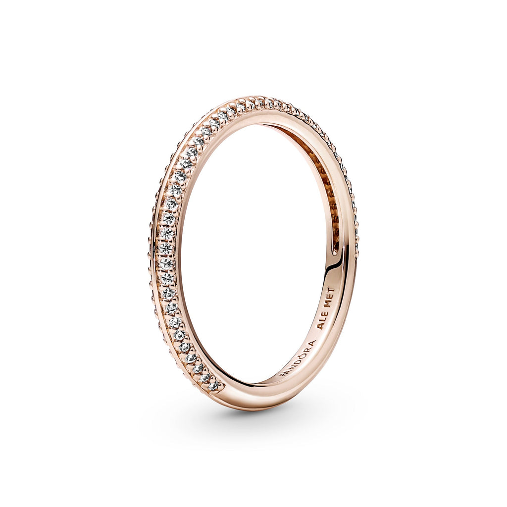 PANDORA ME Pavé Ring 14K Rose Gold Plated Unique Metal Blend Rings Statement Ring Jewelry Gift