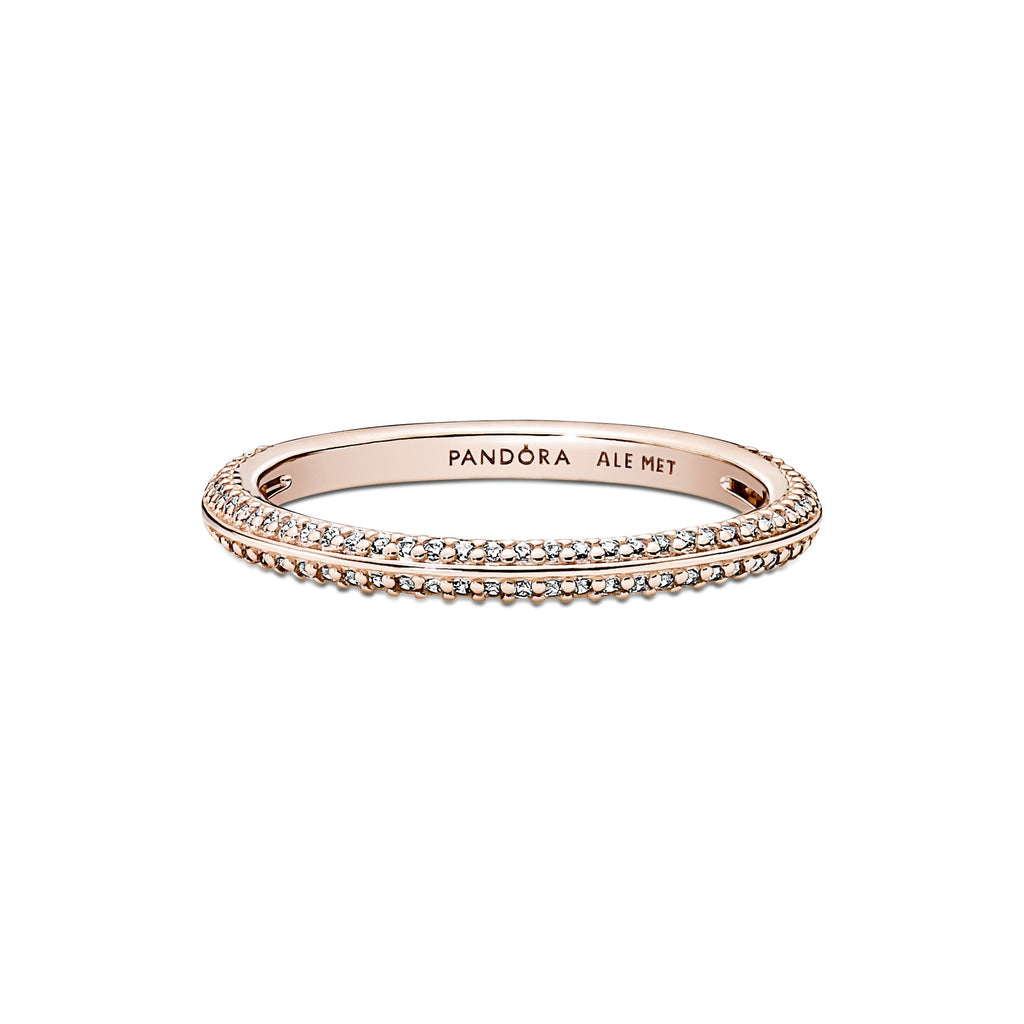 PANDORA ME Pavé Ring 14K Rose Gold Plated Unique Metal Blend Rings Statement Ring Jewelry Gift