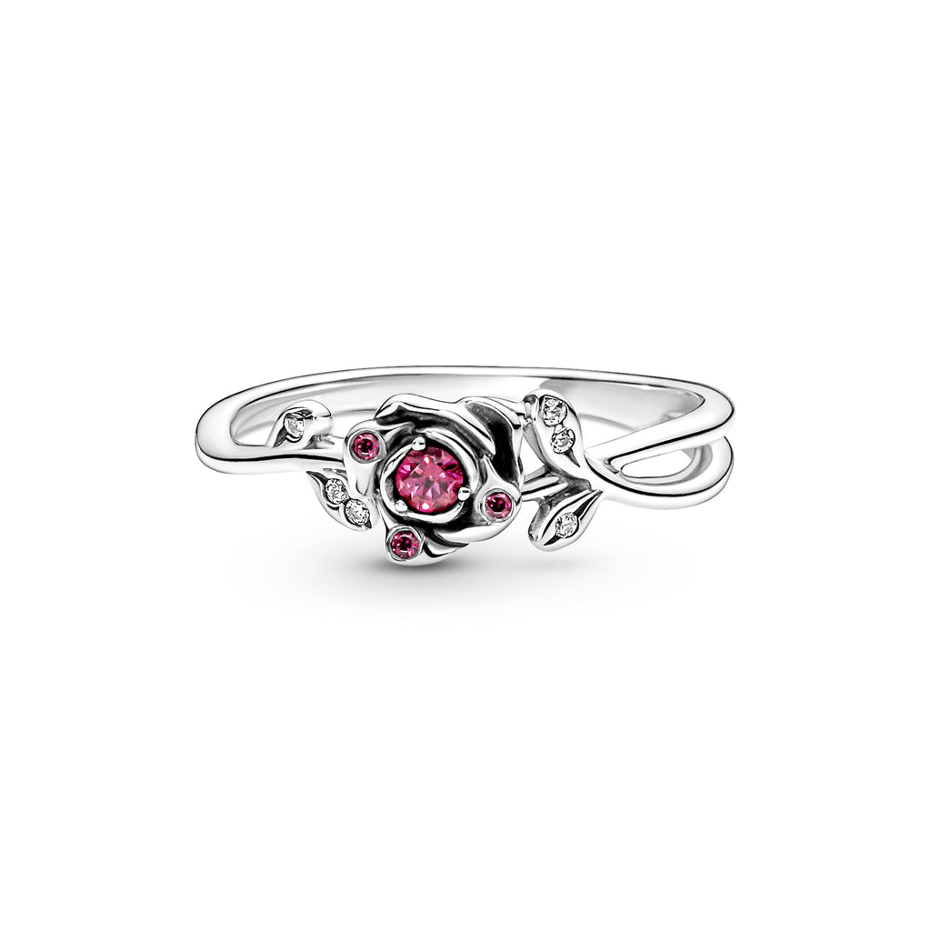 PANDORA Disney Beauty And The Beast Rose Ring Cubic Zirconia Rings Statement Ring Jewelry Gift