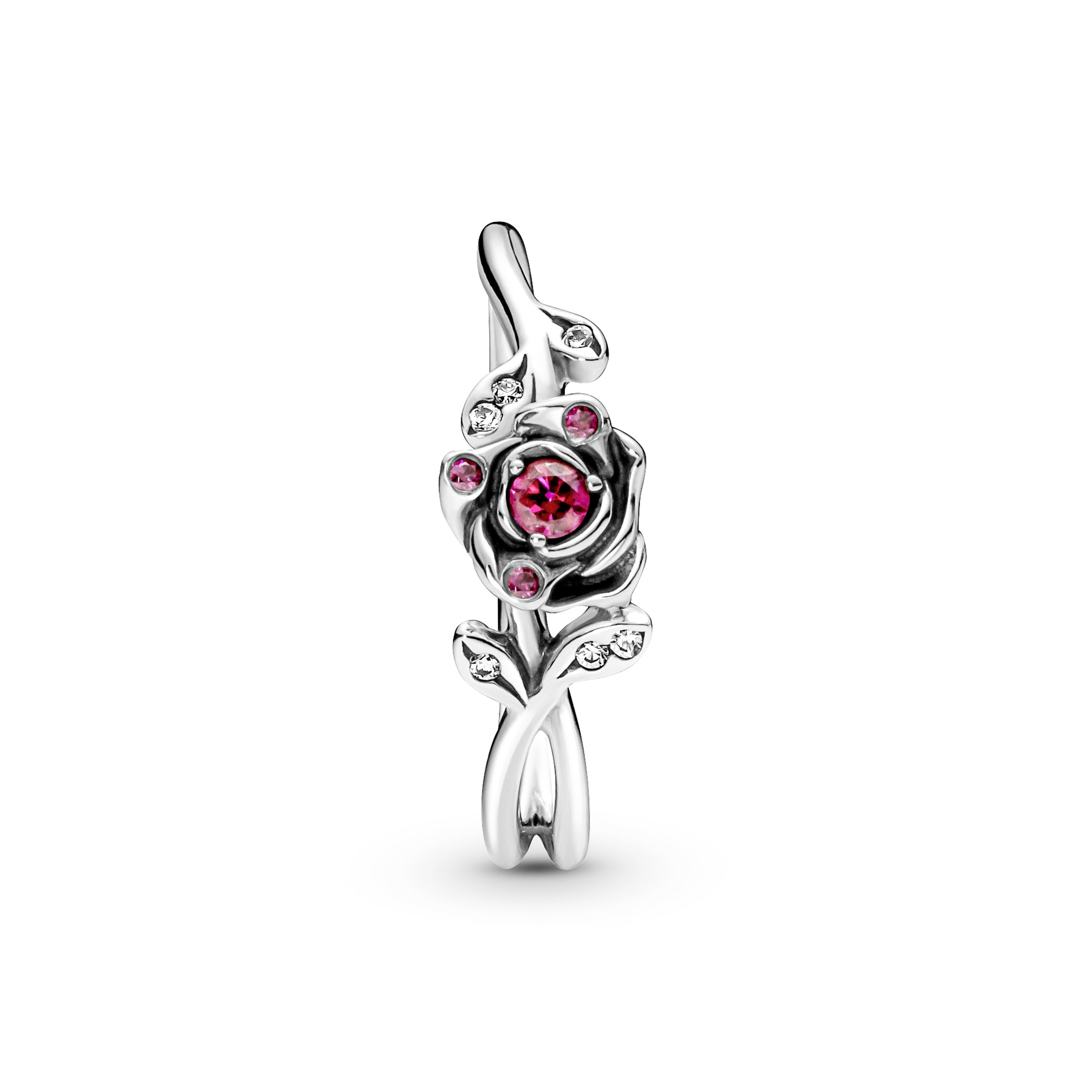 PANDORA Disney Beauty And The Beast Rose Ring Cubic Zirconia Rings Statement Ring Jewelry Gift