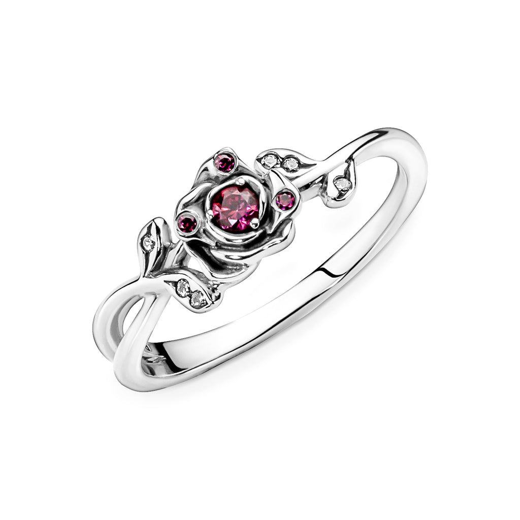 PANDORA Disney Beauty And The Beast Rose Ring Cubic Zirconia Rings Statement Ring Jewelry Gift