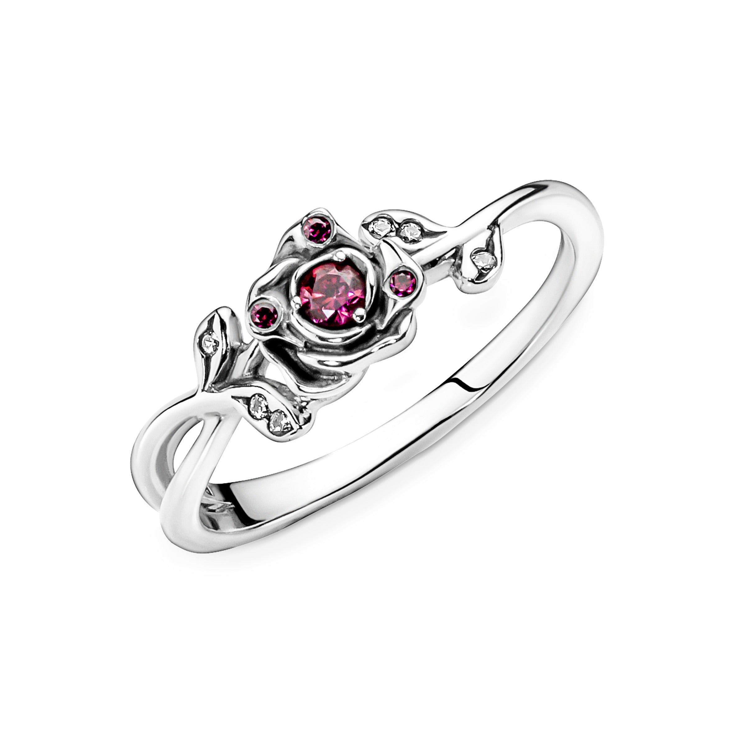 PANDORA Disney Beauty And The Beast Rose Ring Cubic Zirconia Rings Statement Ring Jewelry Gift