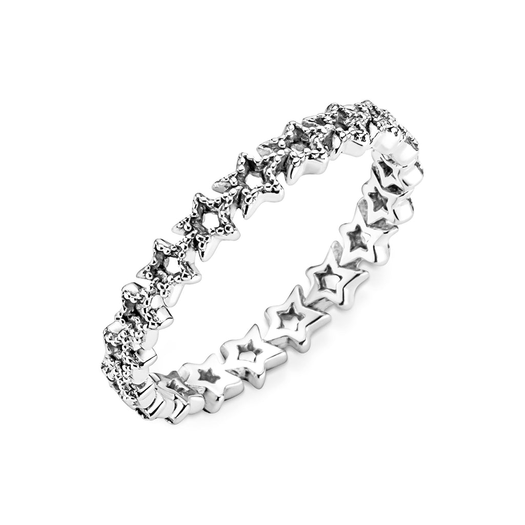 PANDORA Band Of Asymmetric Stars Ring Sterling Silver Nature Rings Statement Ring Jewelry Gift