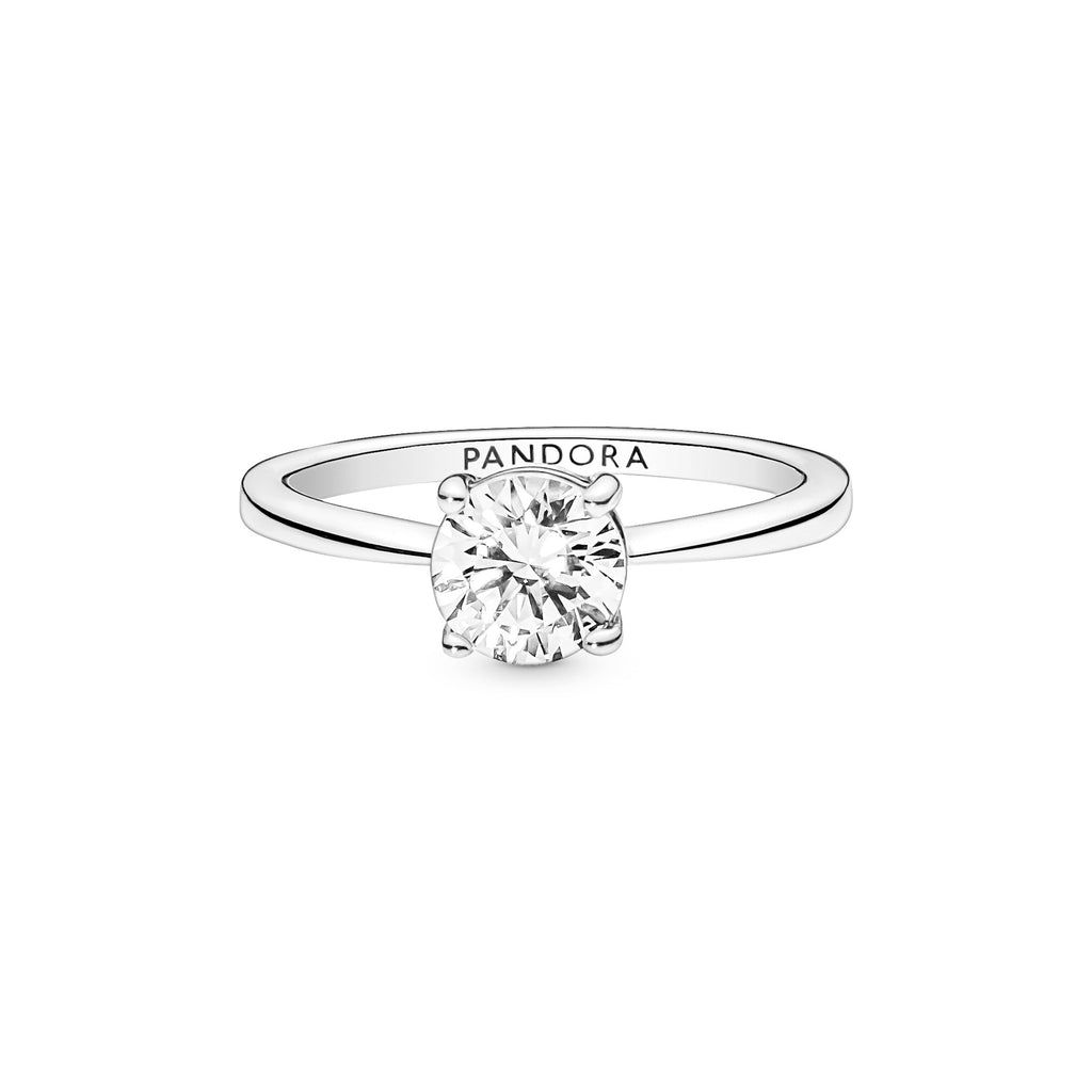 PANDORA Sparkling Solitaire Ring Cubic Zirconia Weddings Rings Statement Ring Jewelry Gift