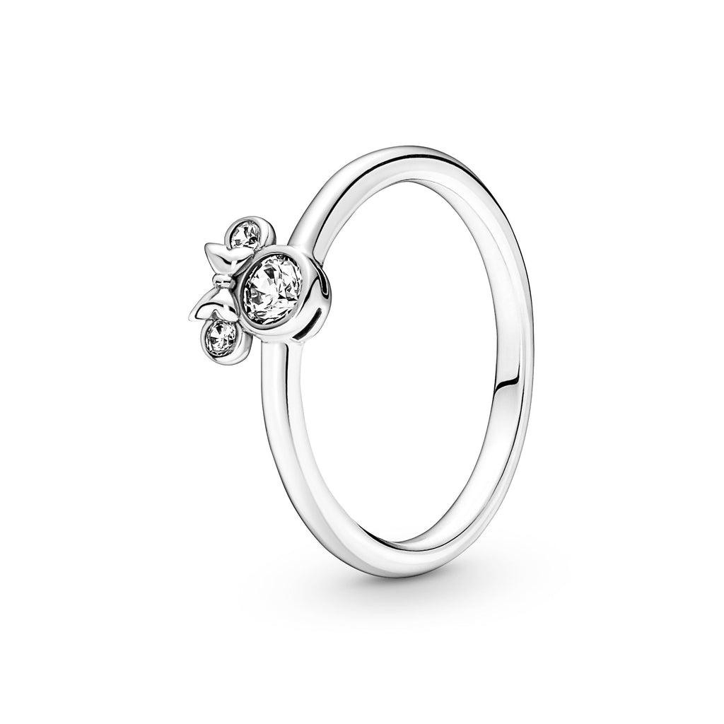 PANDORA Disney Minnie Mouse Sparkling Head Ring Cubic Zirconia Silver Rings Statement Ring Jewelry Gift