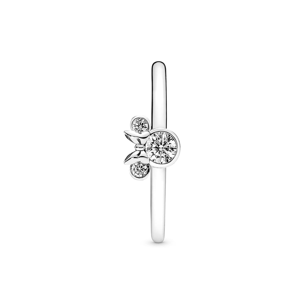 PANDORA Disney Minnie Mouse Sparkling Head Ring Cubic Zirconia Silver Rings Statement Ring Jewelry Gift