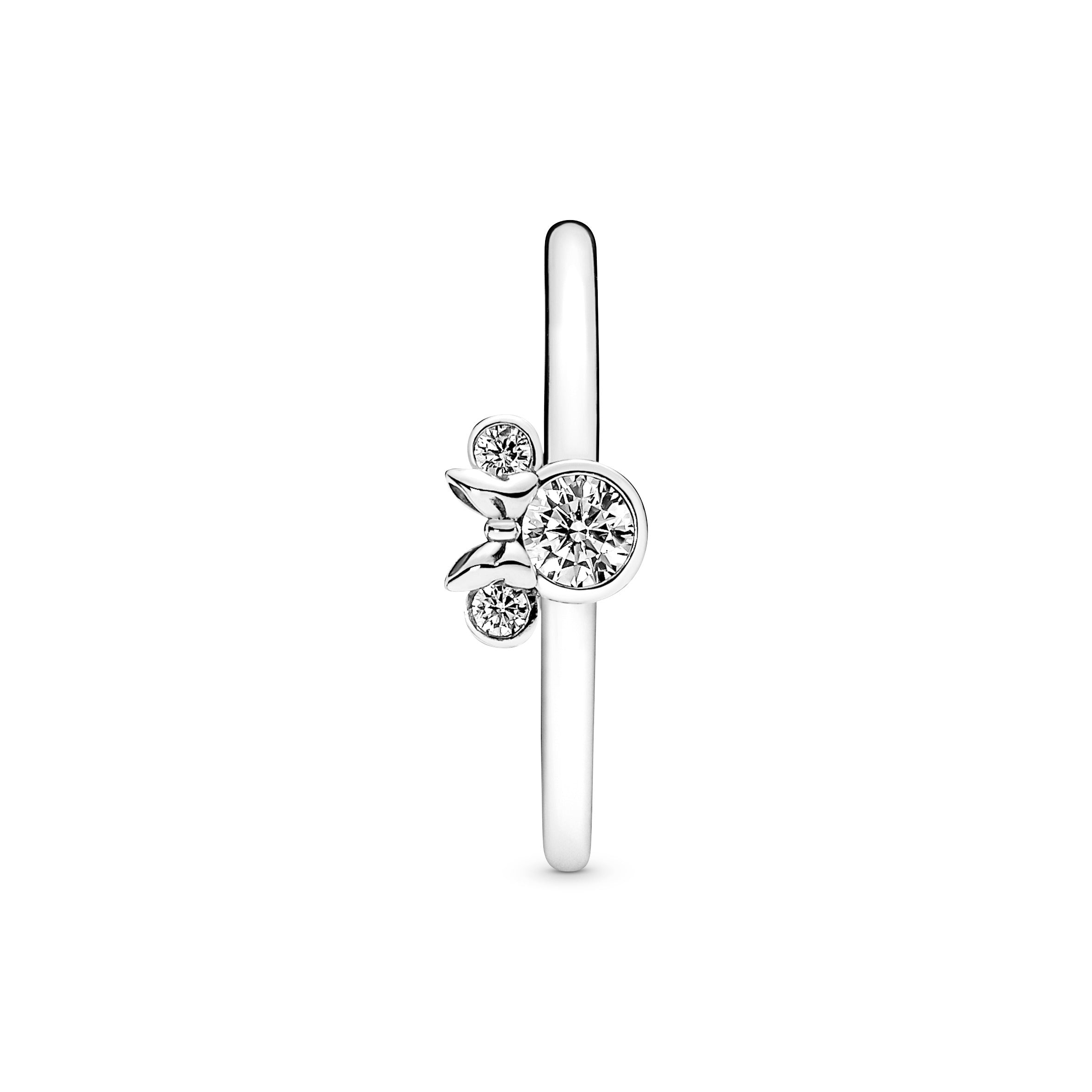 PANDORA Disney Minnie Mouse Sparkling Head Ring Cubic Zirconia Silver Rings Statement Ring Jewelry Gift