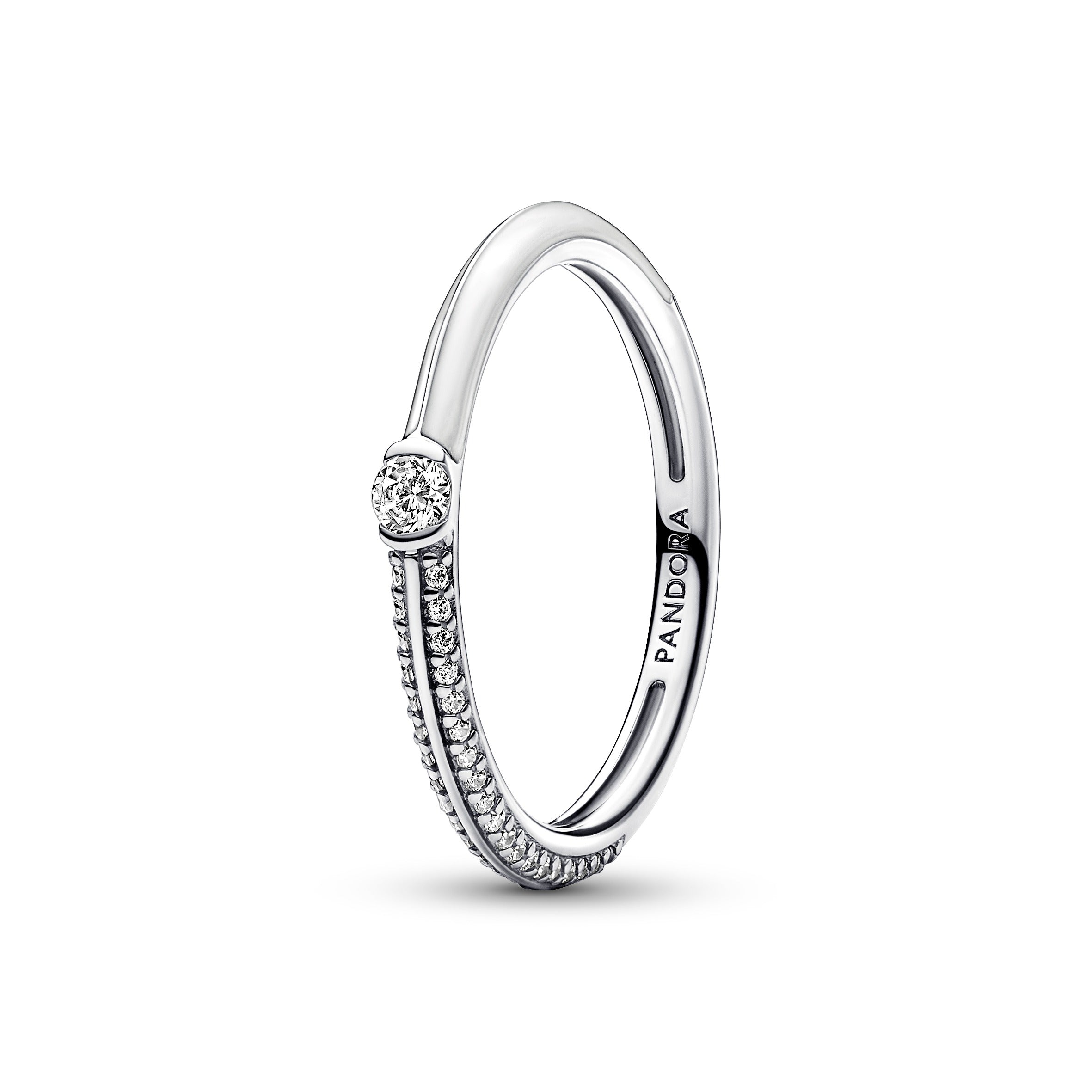 PANDORA ME Pavé And White Dual Ring Silver Rings Statement Ring Jewelry Gift